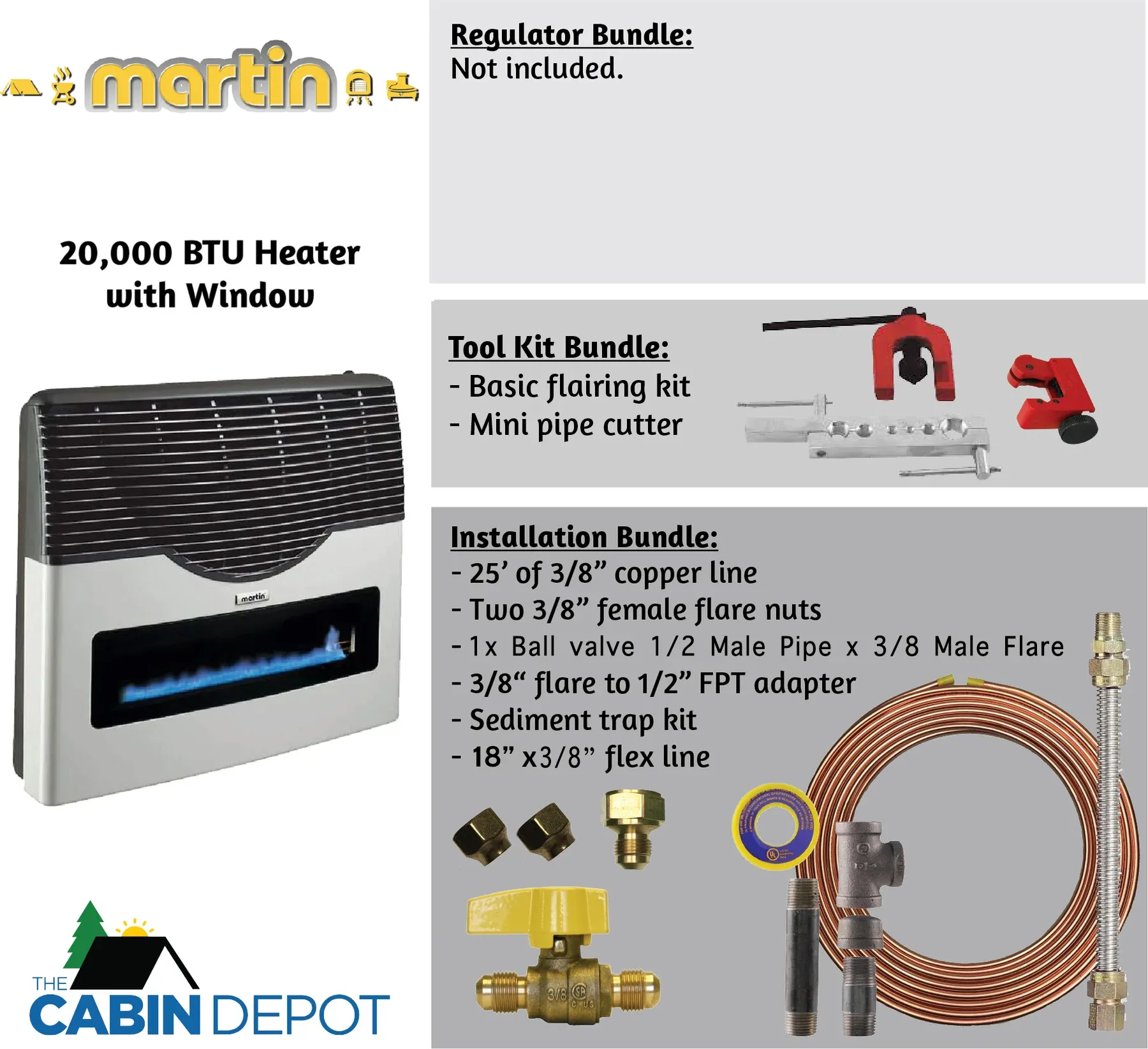 Martin 20000 BTU Propane Direct Vent Heater MDV20VP