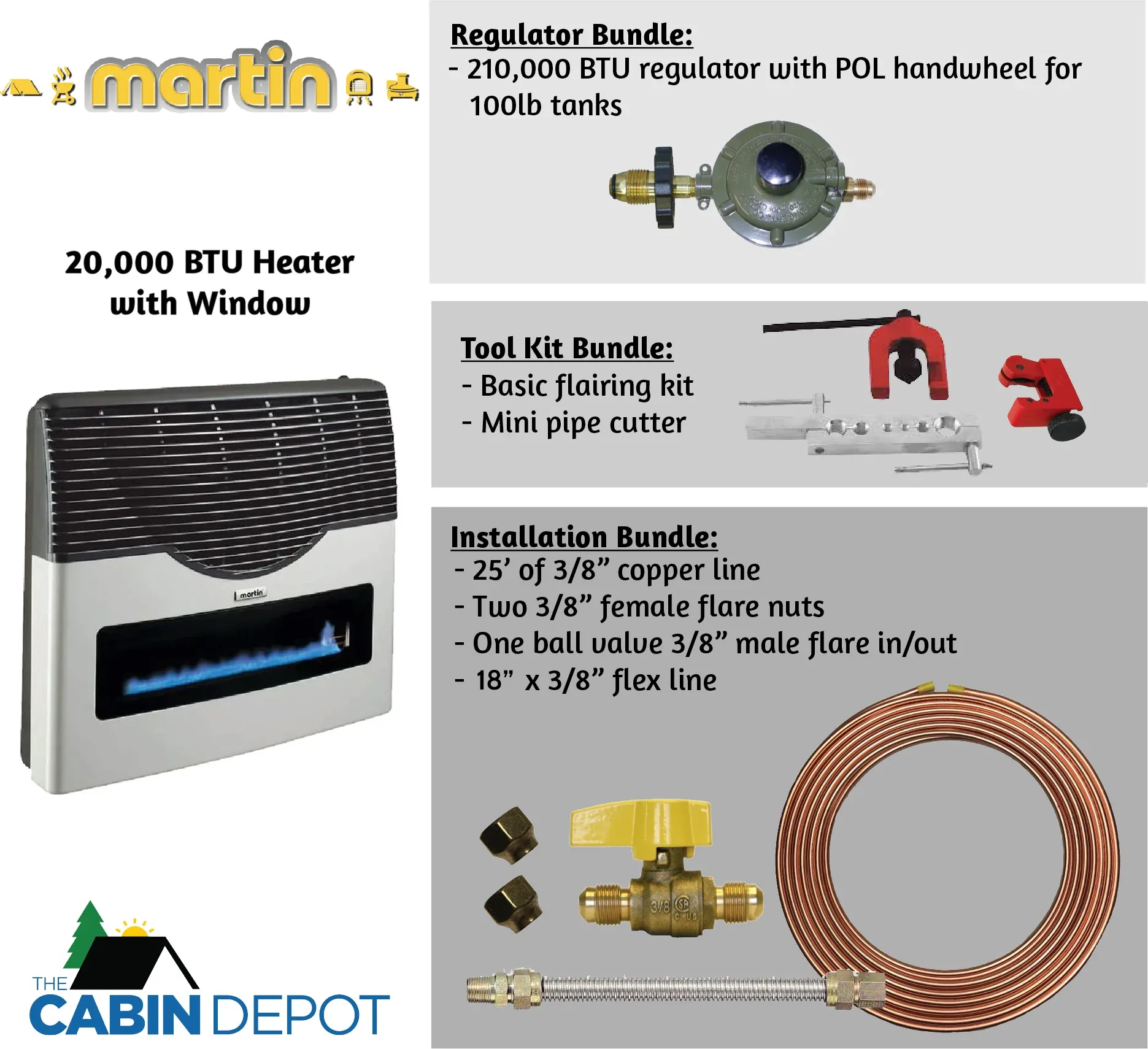 Martin 20000 BTU Propane Direct Vent Heater MDV20VP