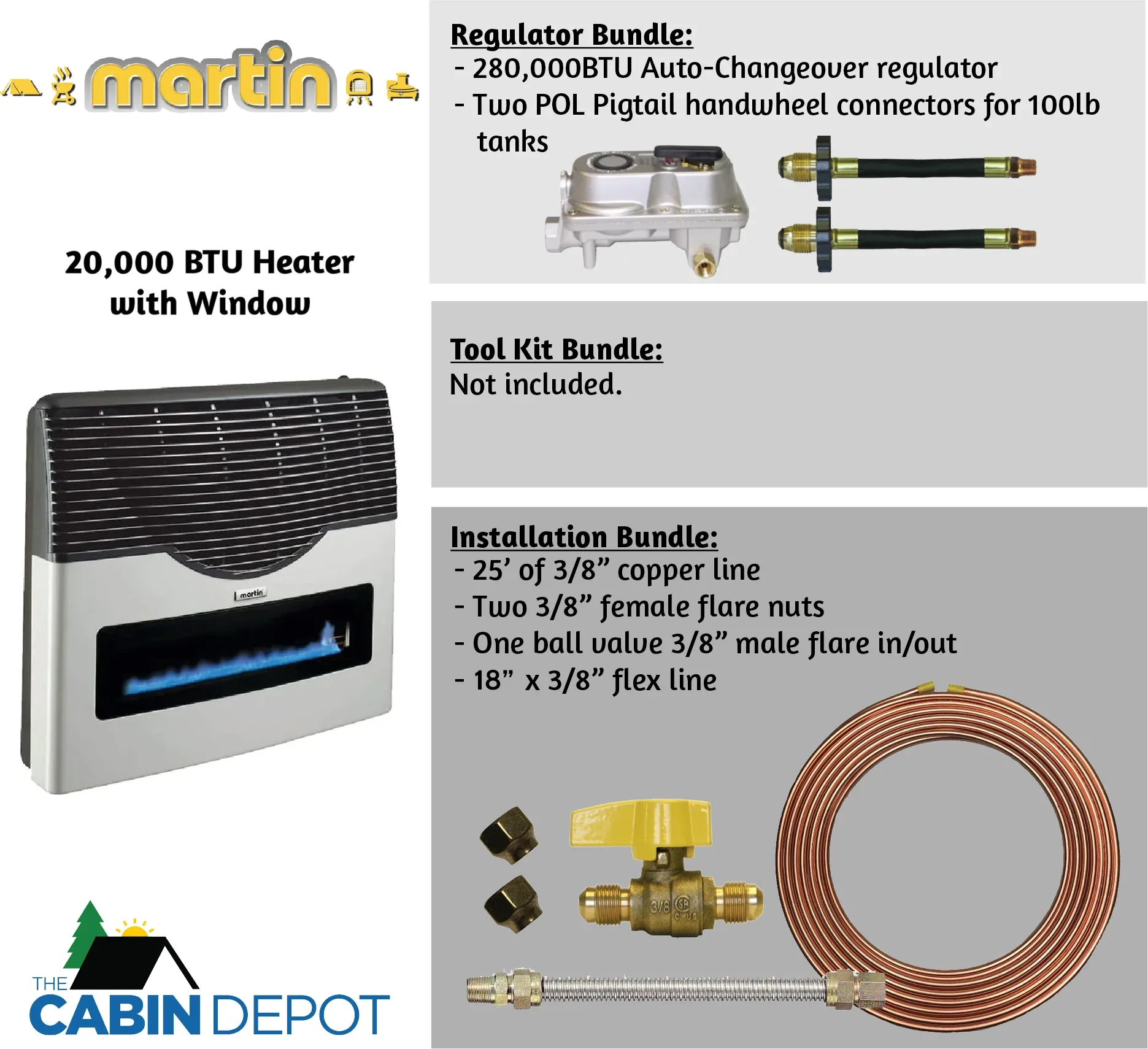 Martin 20000 BTU Propane Direct Vent Heater MDV20VP