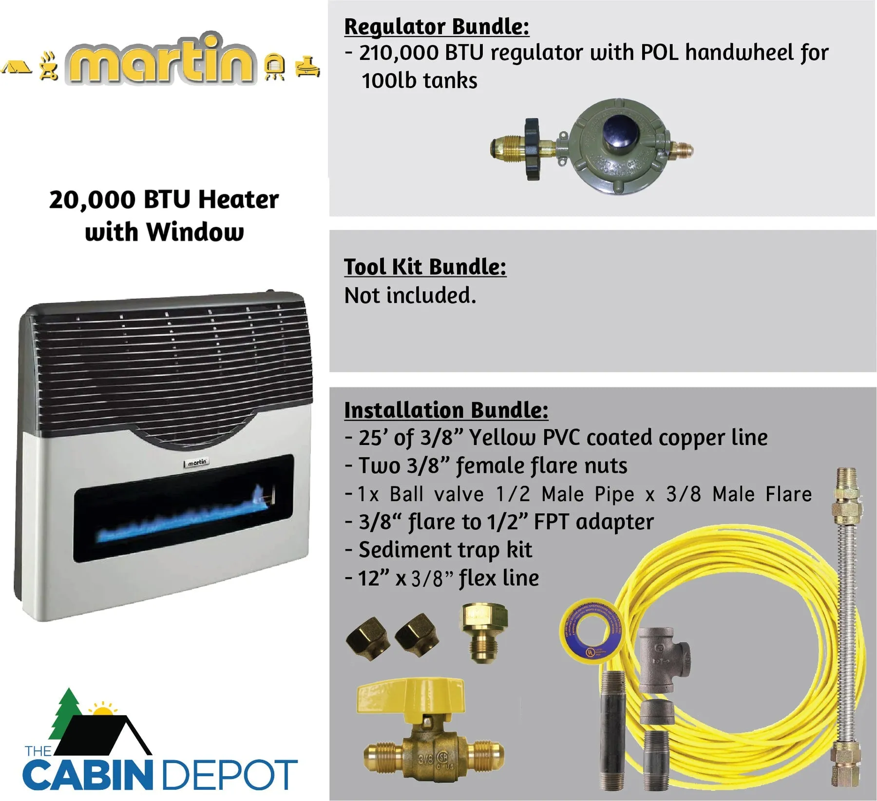 Martin 20000 BTU Propane Direct Vent Heater MDV20VP