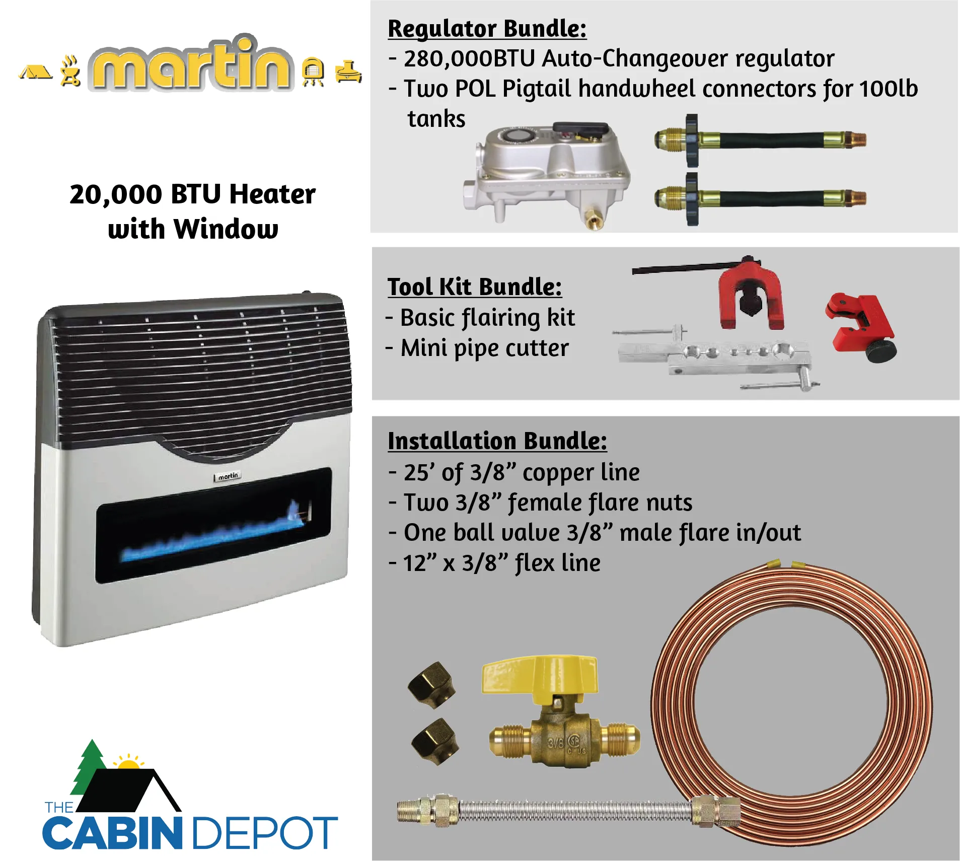 Martin 20000 BTU Propane Direct Vent Heater MDV20VP