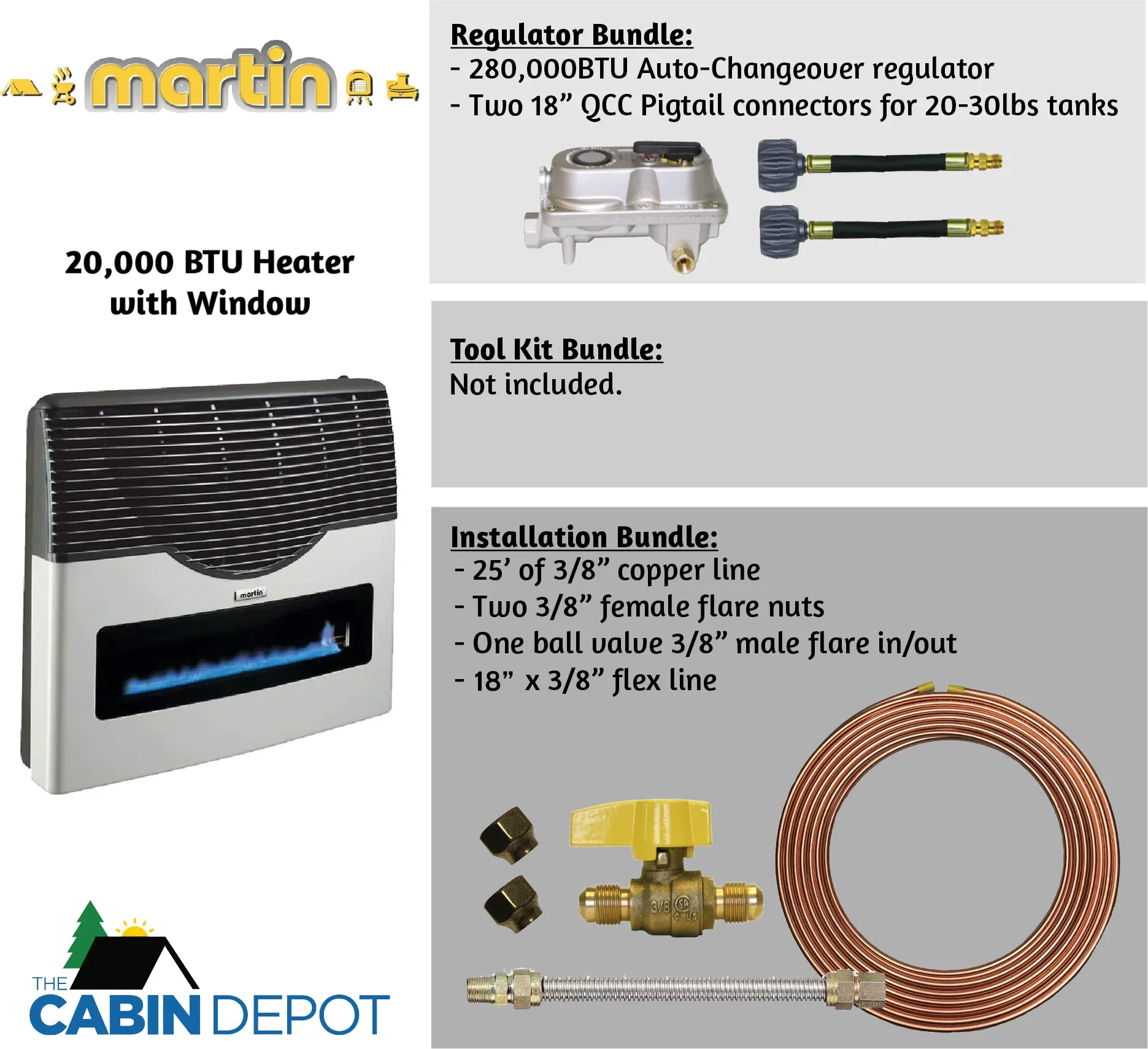 Martin 20000 BTU Propane Direct Vent Heater MDV20VP