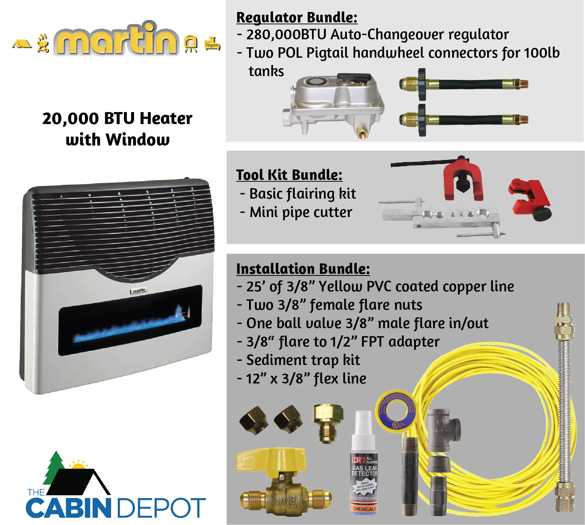 Martin 20000 BTU Propane Direct Vent Heater MDV20VP