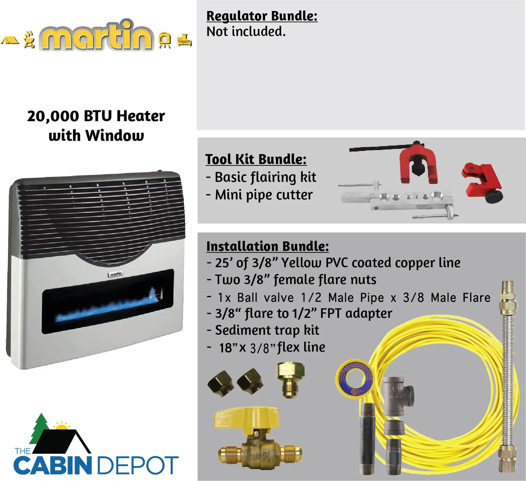 Martin 20000 BTU Propane Direct Vent Heater MDV20VP