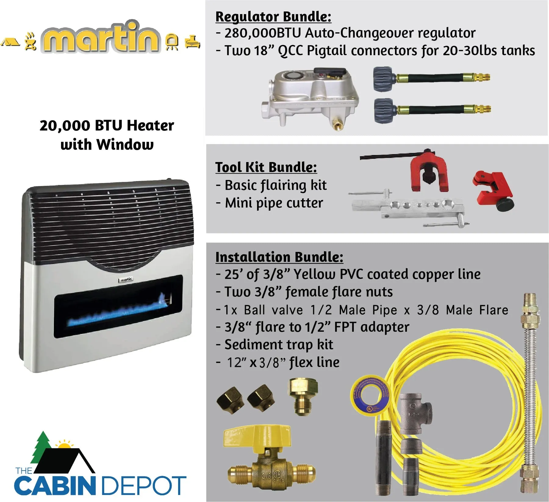 Martin 20000 BTU Propane Direct Vent Heater MDV20VP