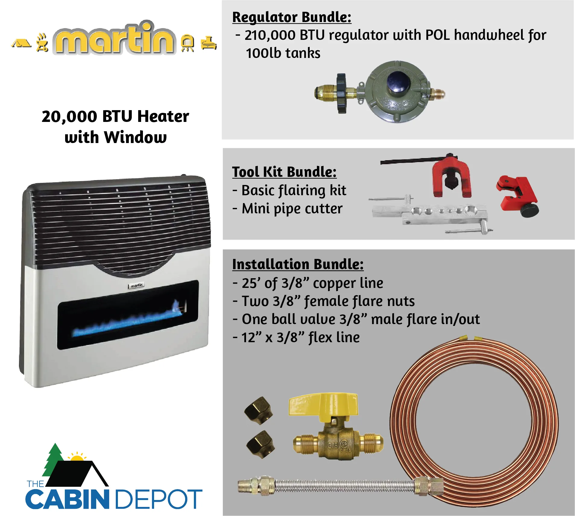 Martin 20000 BTU Propane Direct Vent Heater MDV20VP