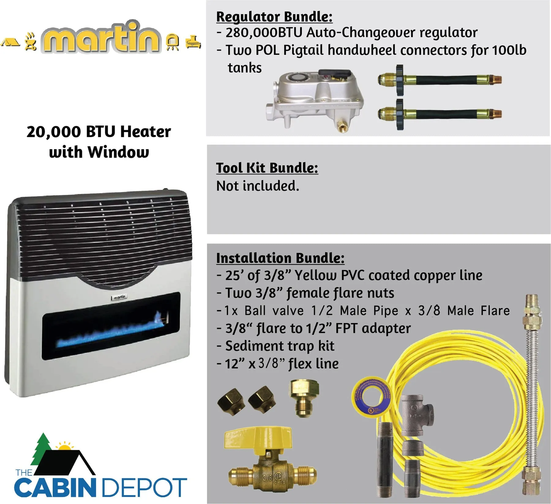 Martin 20000 BTU Propane Direct Vent Heater MDV20VP