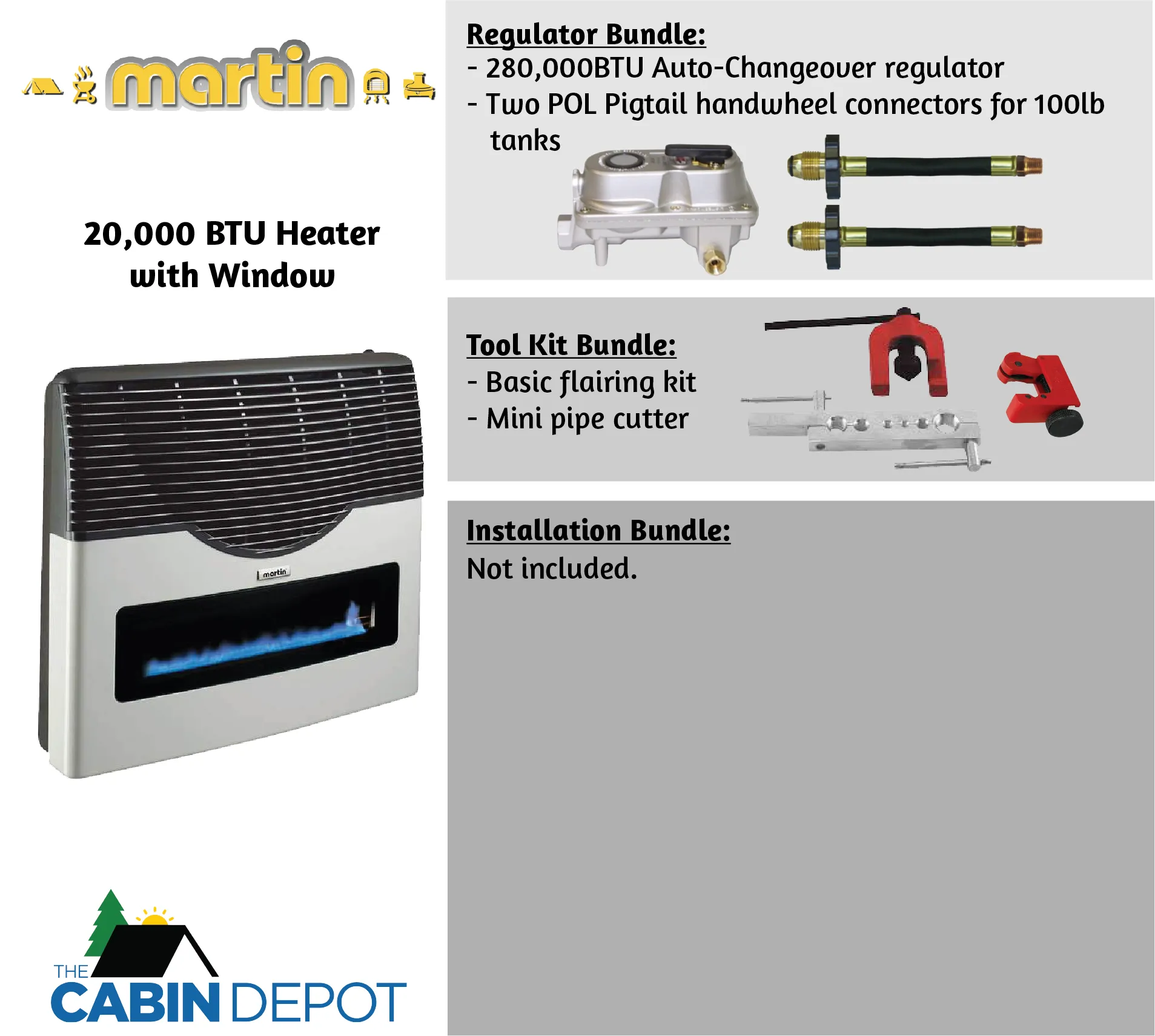 Martin 20000 BTU Propane Direct Vent Heater MDV20VP