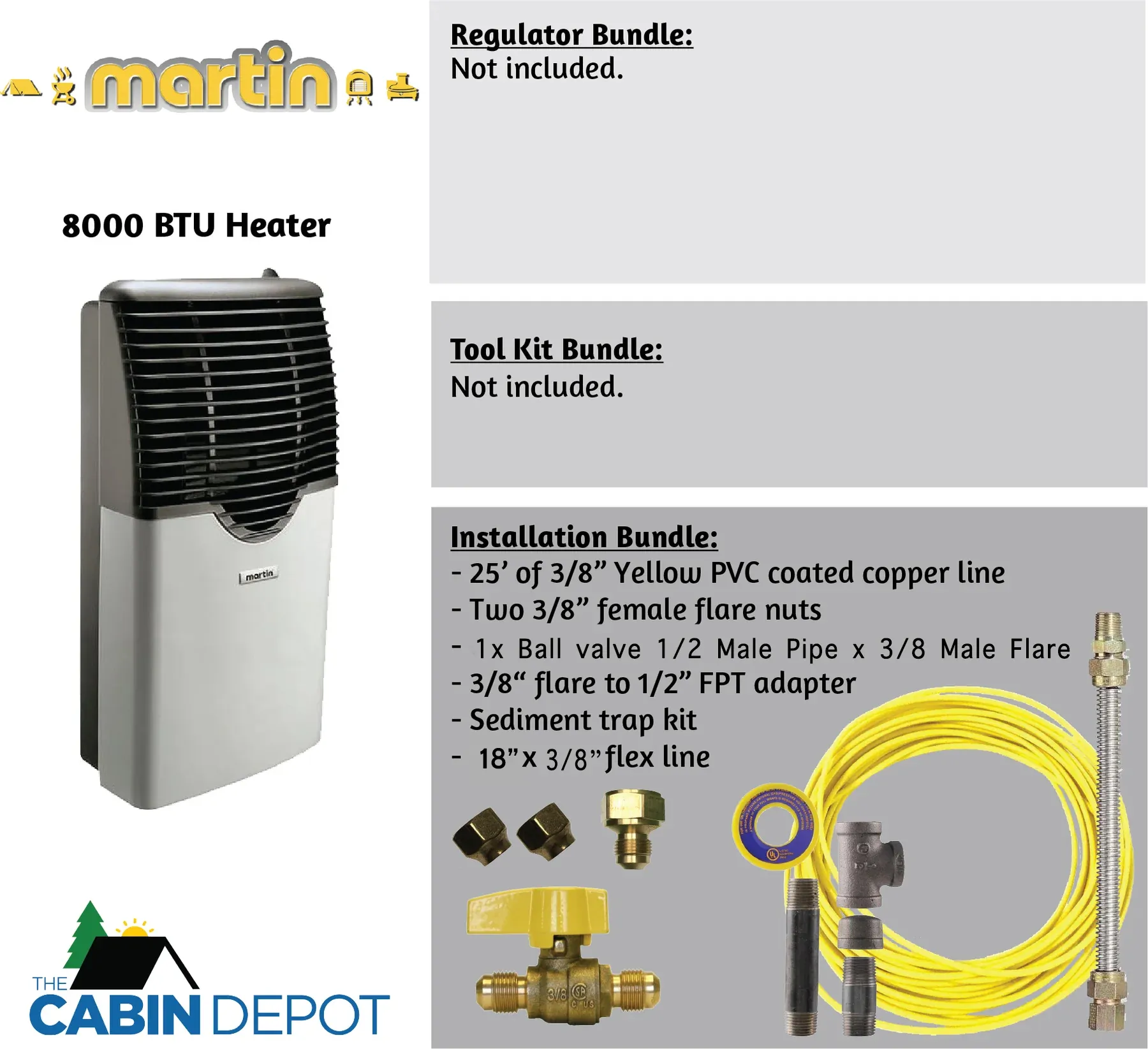 Martin 8000 BTU Propane Direct Vent Heater MDV8P