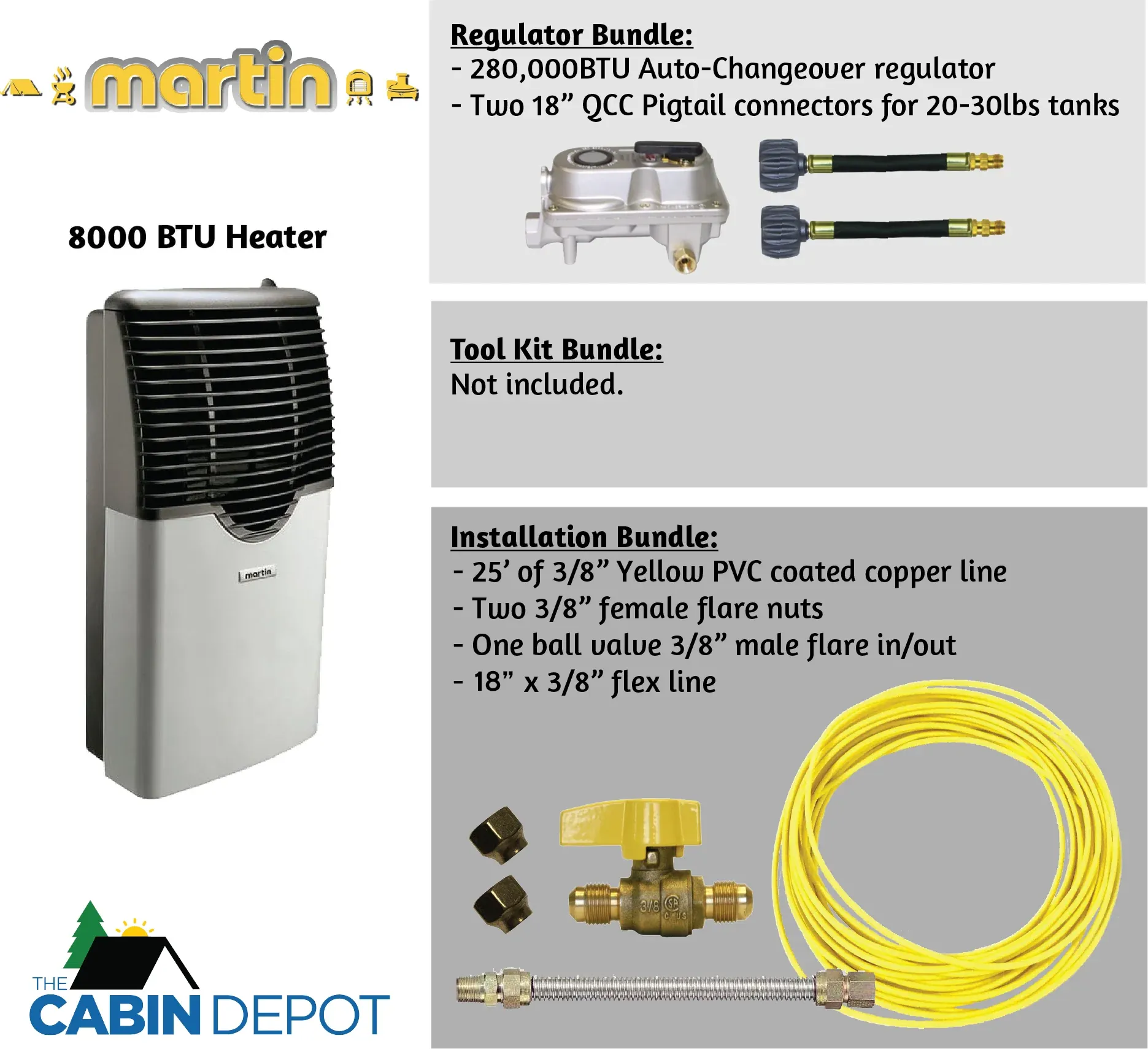 Martin 8000 BTU Propane Direct Vent Heater MDV8P