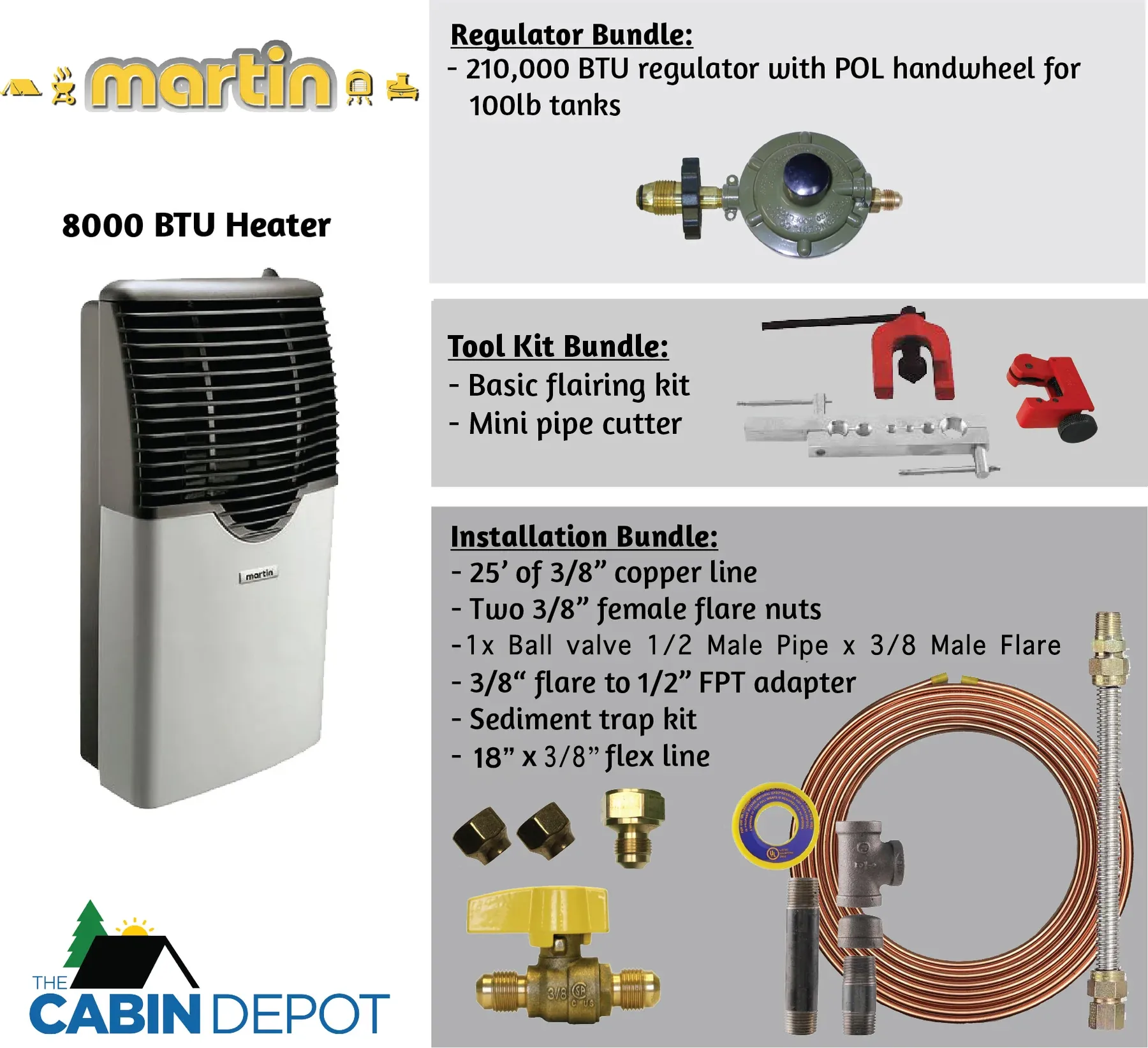 Martin 8000 BTU Propane Direct Vent Heater MDV8P