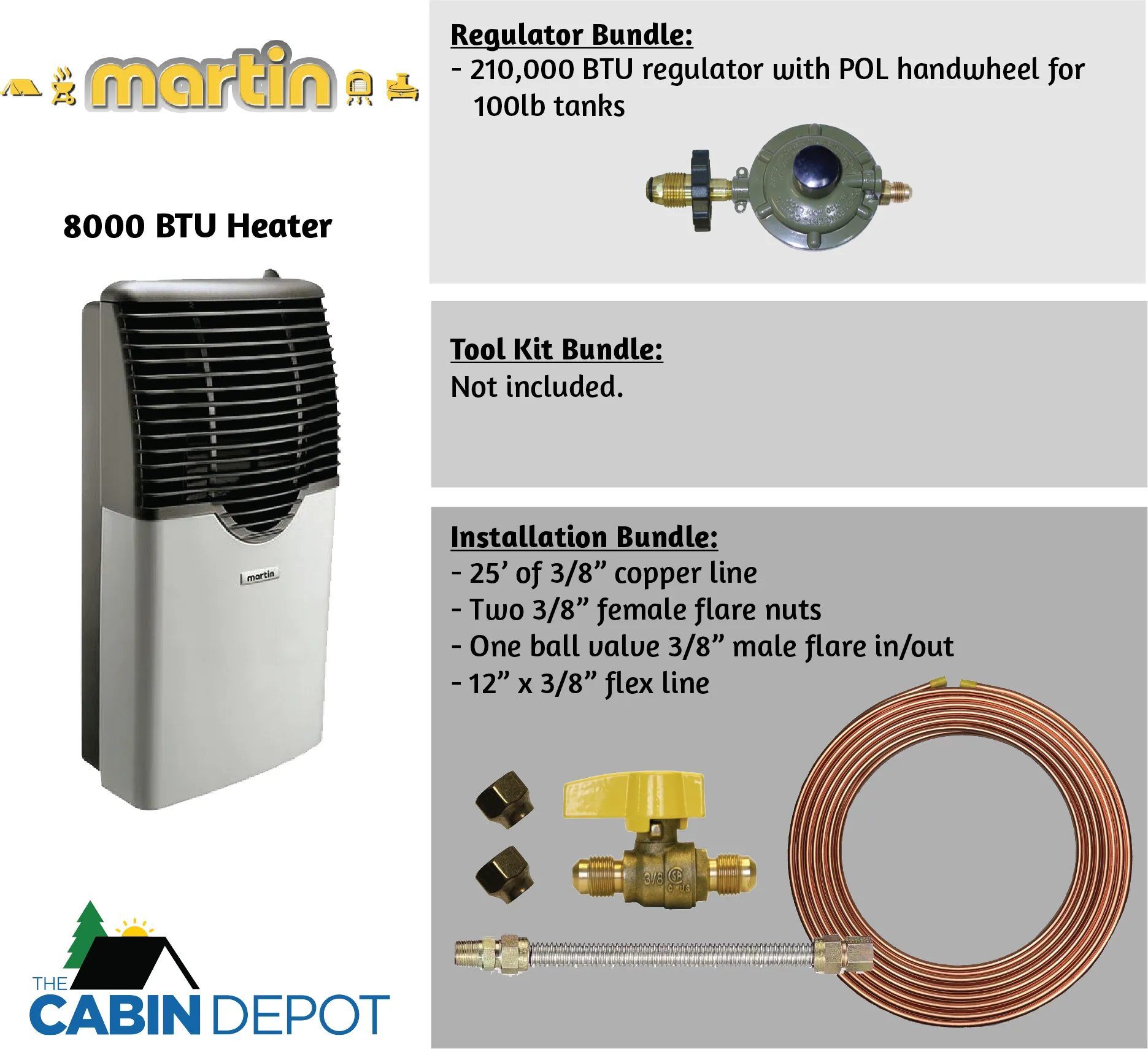 Martin 8000 BTU Propane Direct Vent Heater MDV8P