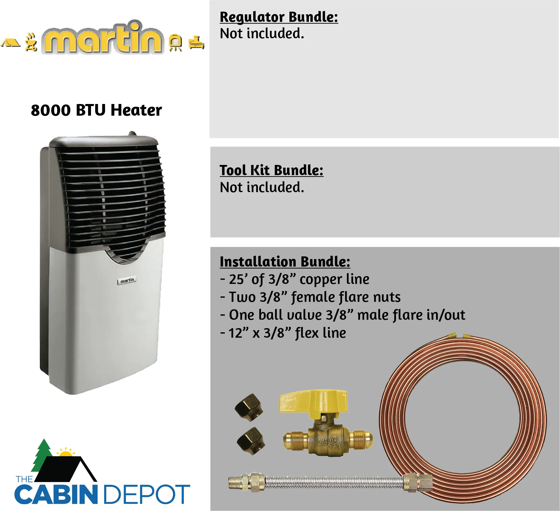 Martin 8000 BTU Propane Direct Vent Heater MDV8P