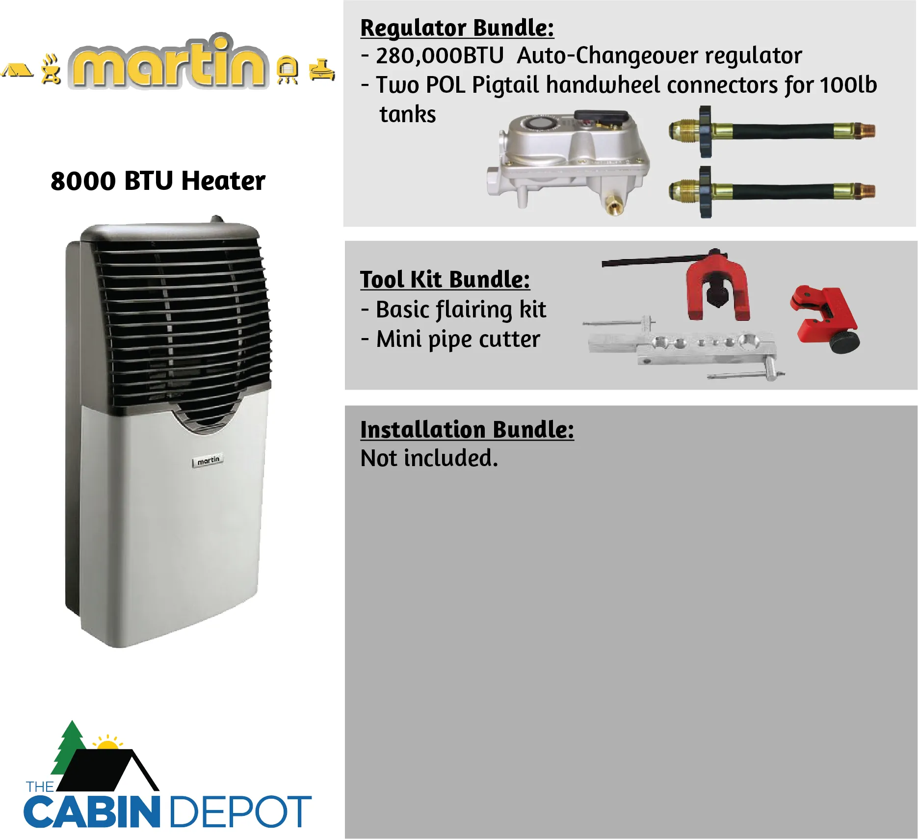 Martin 8000 BTU Propane Direct Vent Heater MDV8P