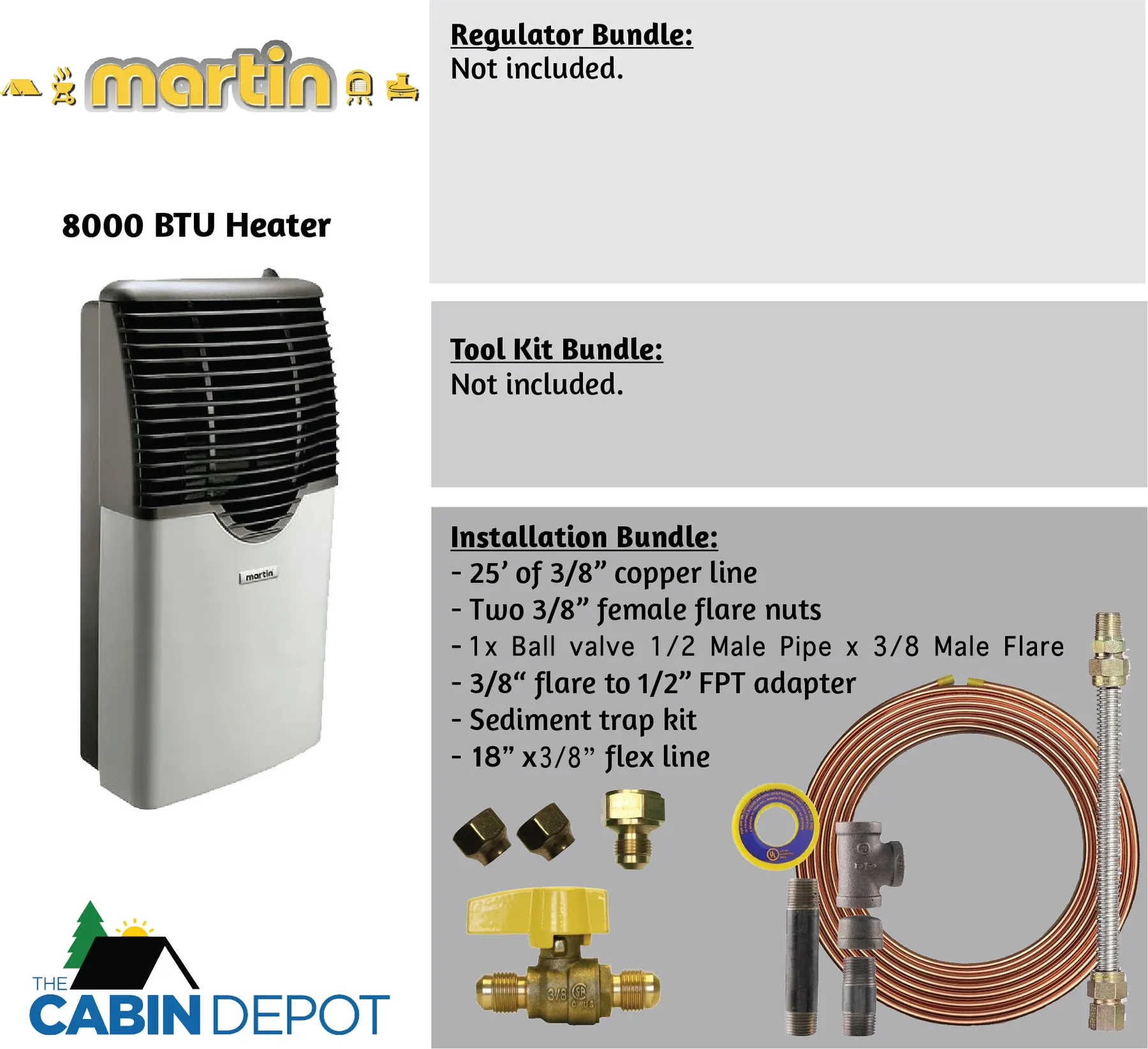 Martin 8000 BTU Propane Direct Vent Heater MDV8P