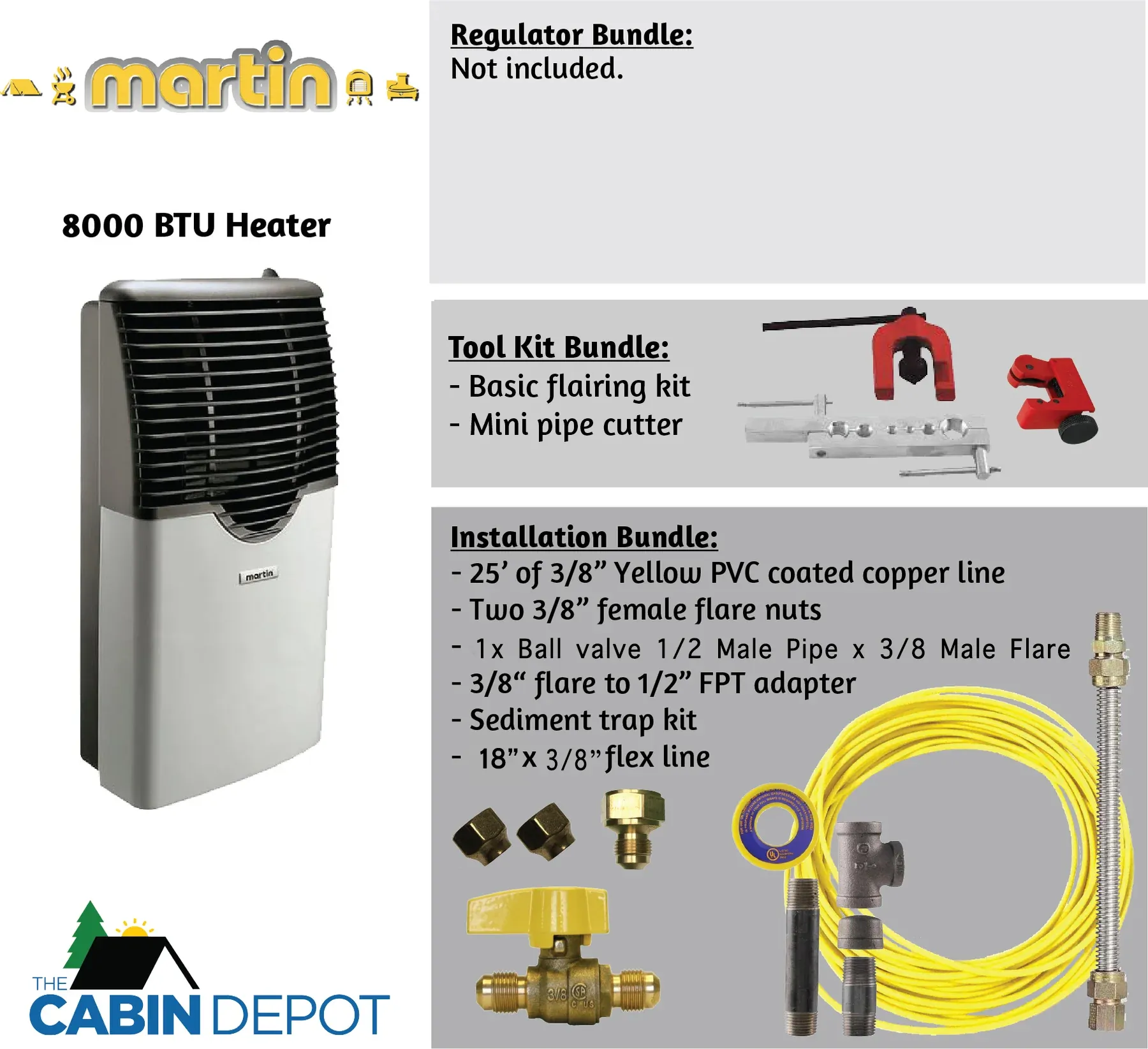 Martin 8000 BTU Propane Direct Vent Heater MDV8P