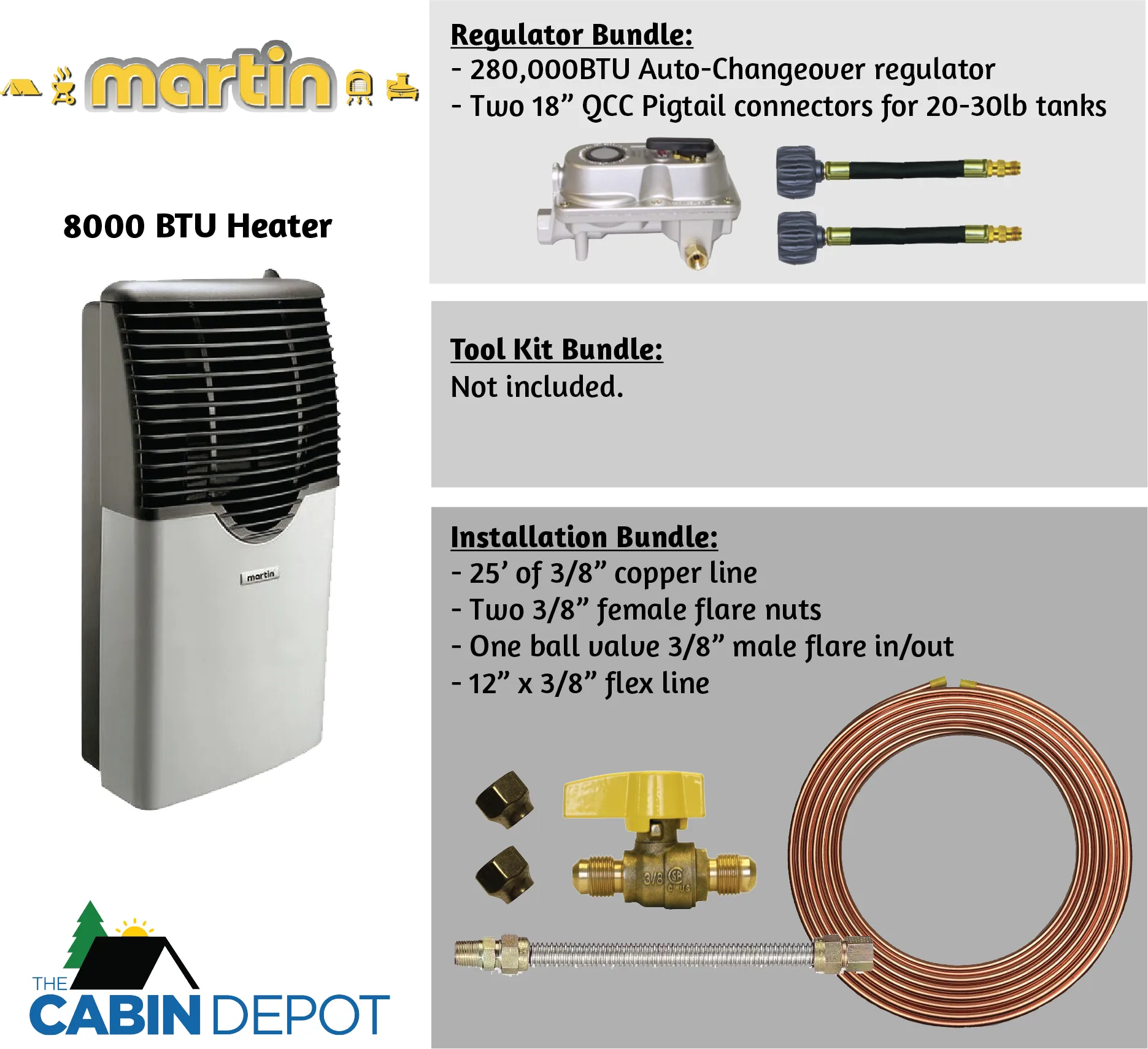 Martin 8000 BTU Propane Direct Vent Heater MDV8P