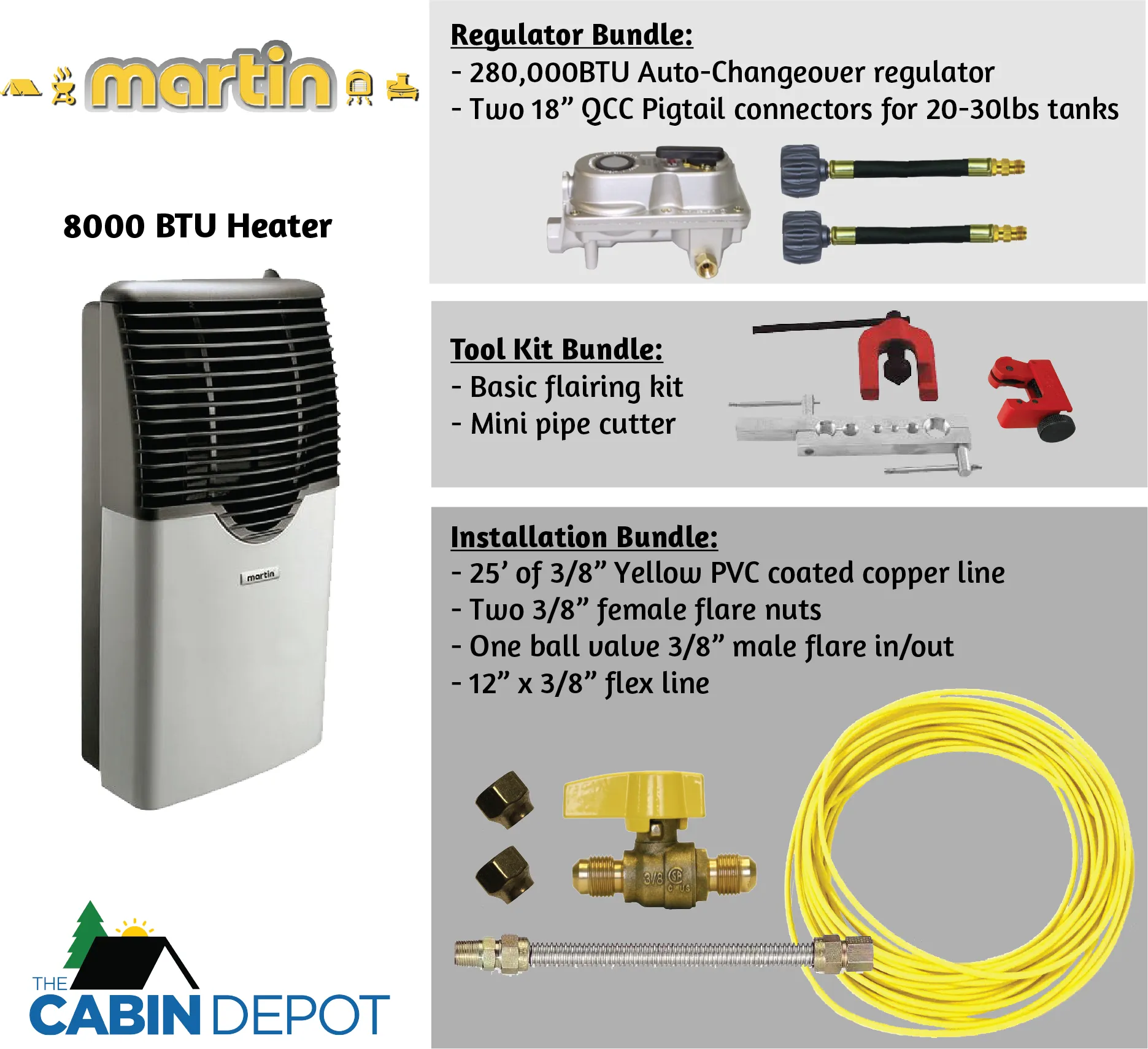 Martin 8000 BTU Propane Direct Vent Heater MDV8P