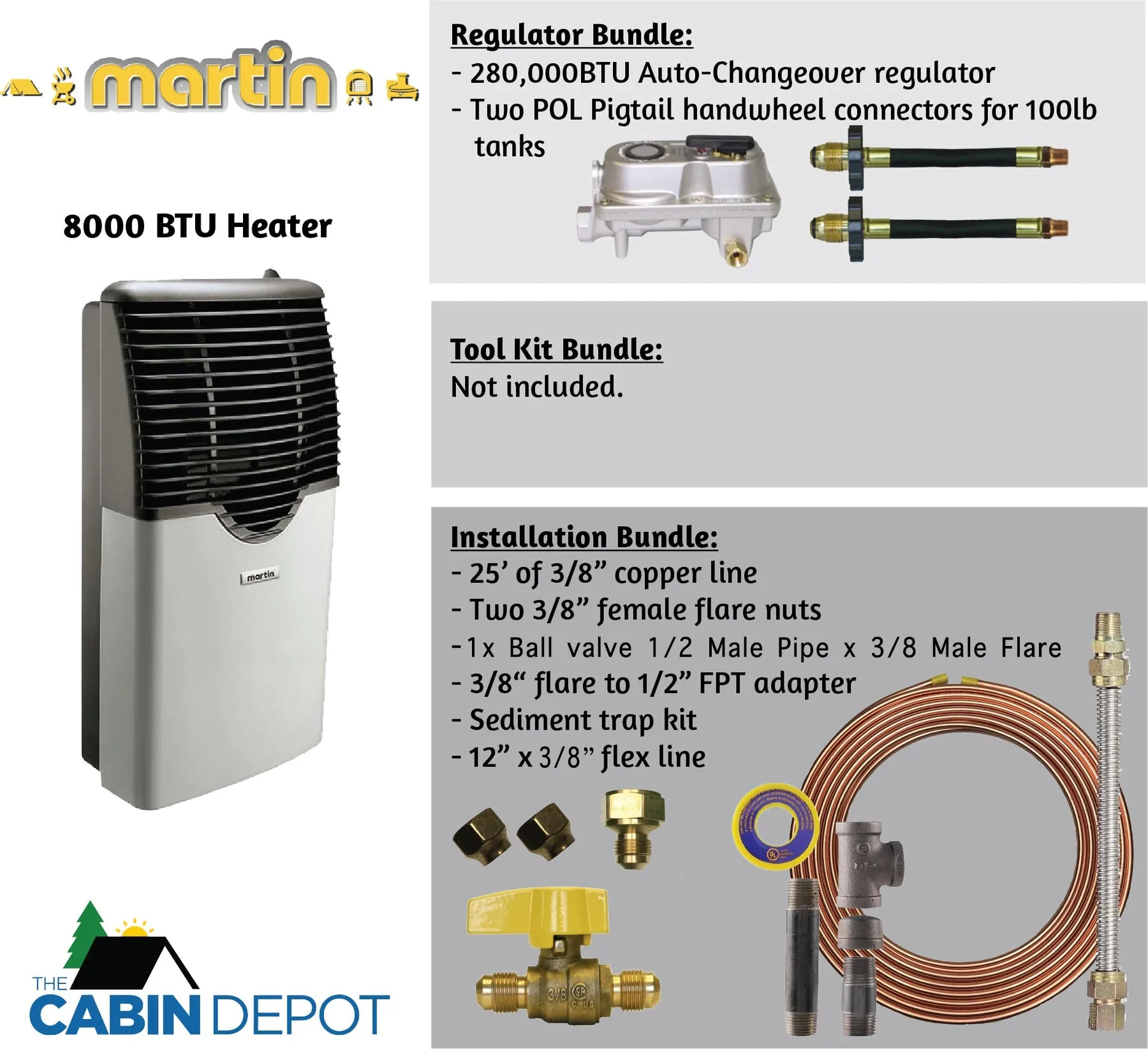 Martin 8000 BTU Propane Direct Vent Heater MDV8P