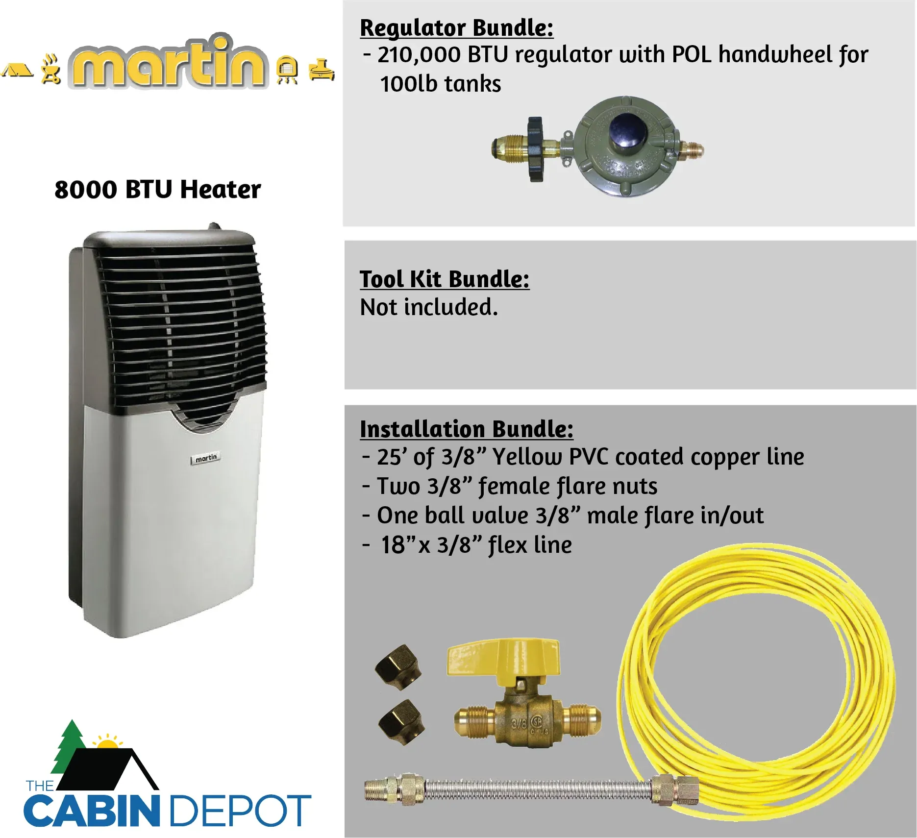 Martin 8000 BTU Propane Direct Vent Heater MDV8P