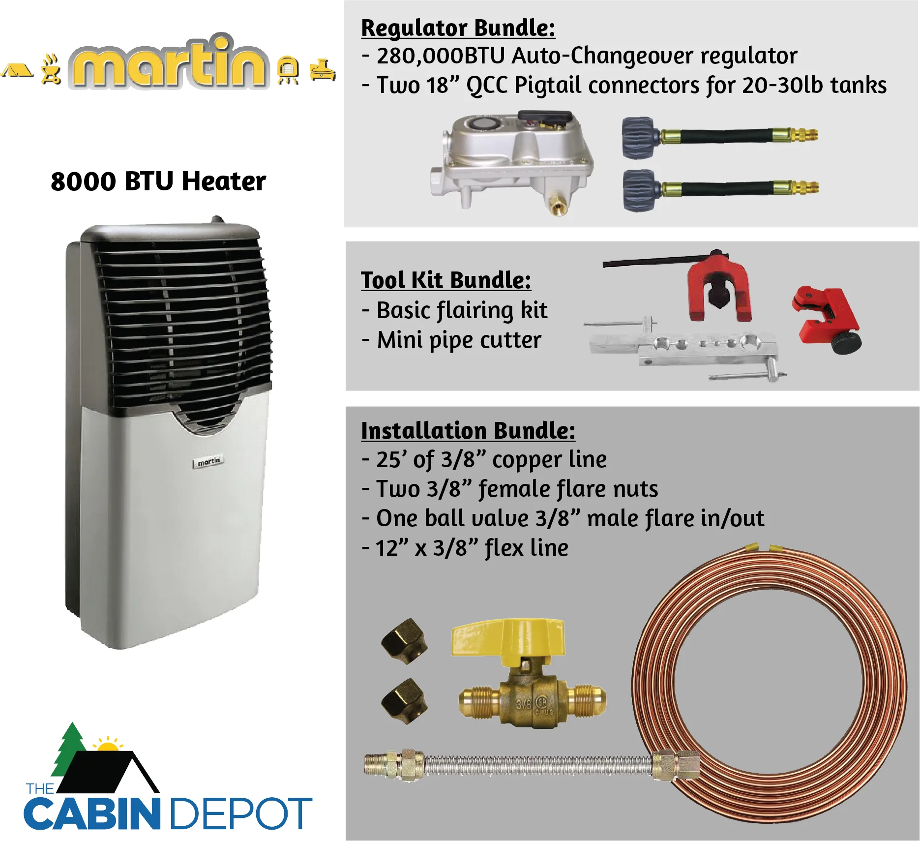 Martin 8000 BTU Propane Direct Vent Heater MDV8P