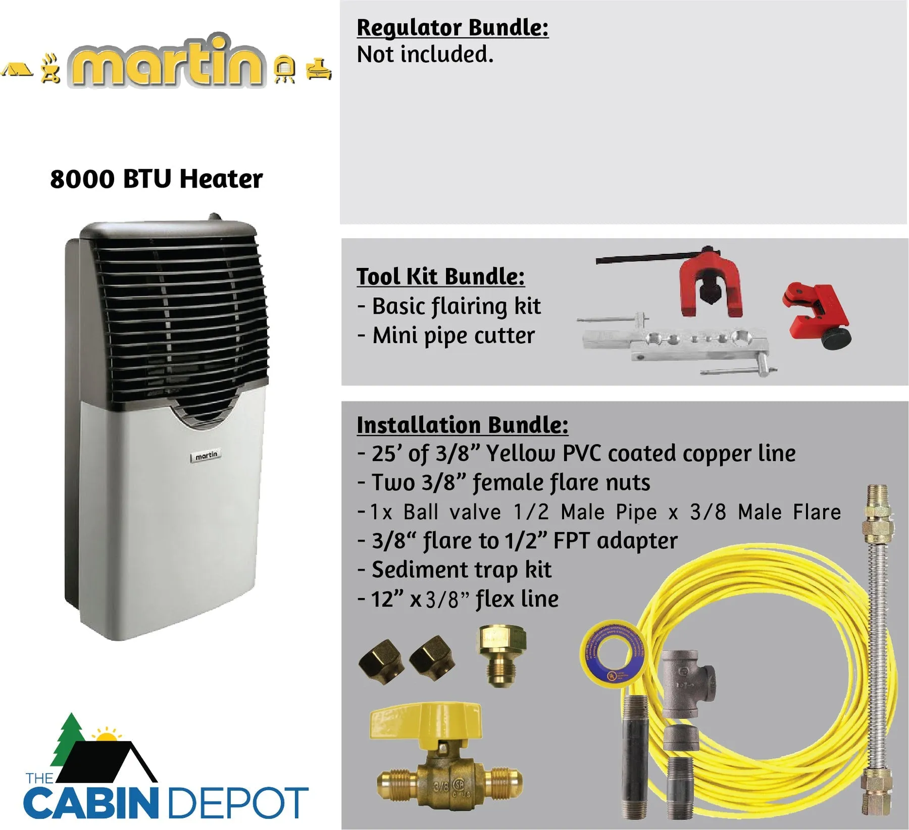 Martin 8000 BTU Propane Direct Vent Heater MDV8P