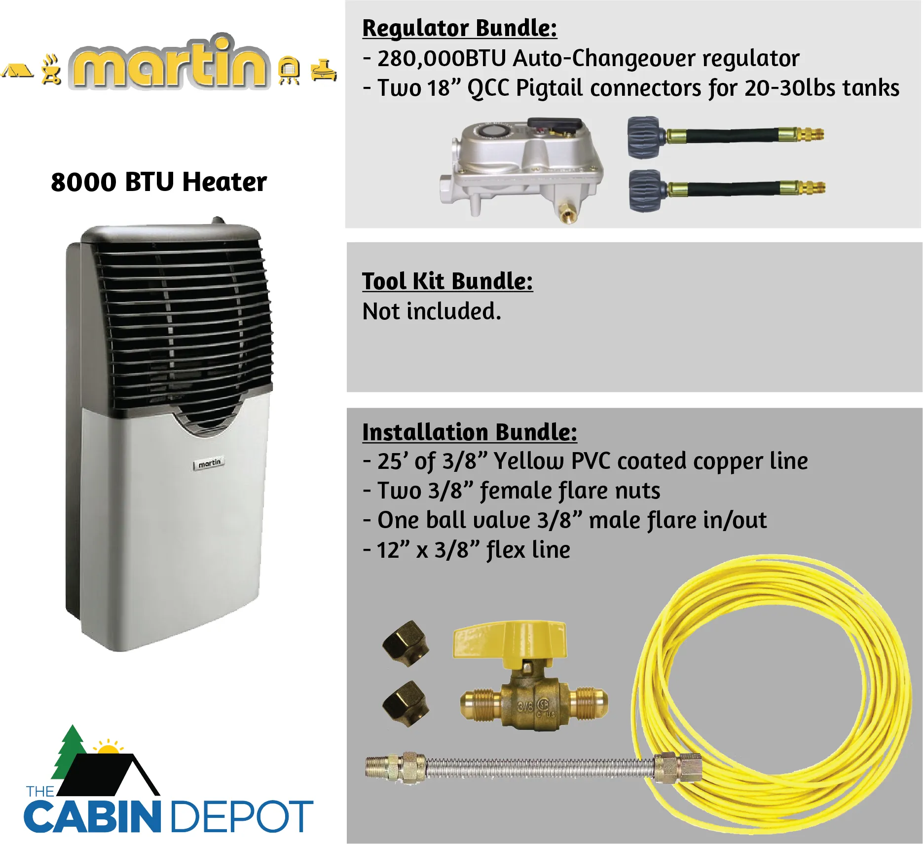 Martin 8000 BTU Propane Direct Vent Heater MDV8P