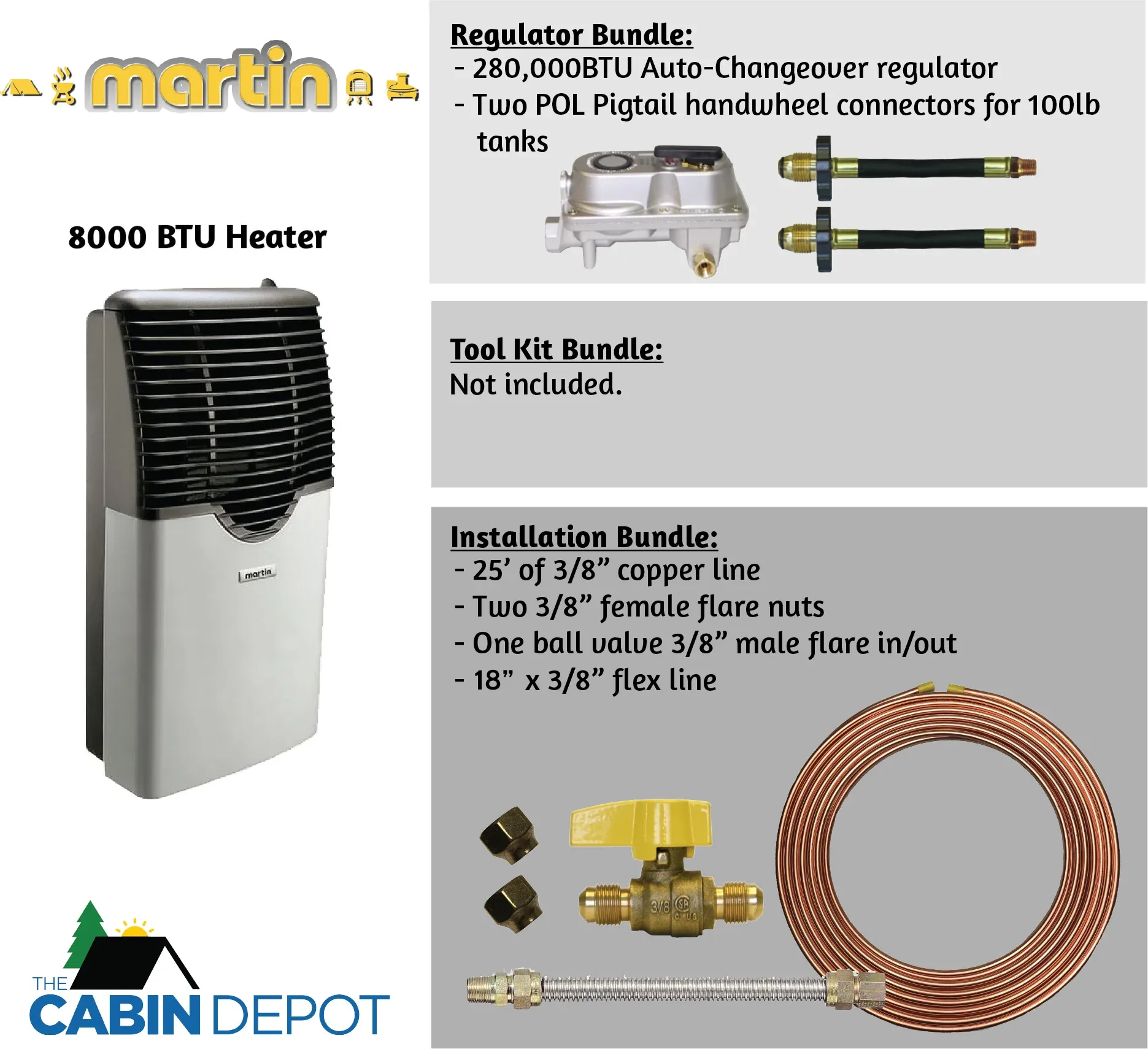 Martin 8000 BTU Propane Direct Vent Heater MDV8P