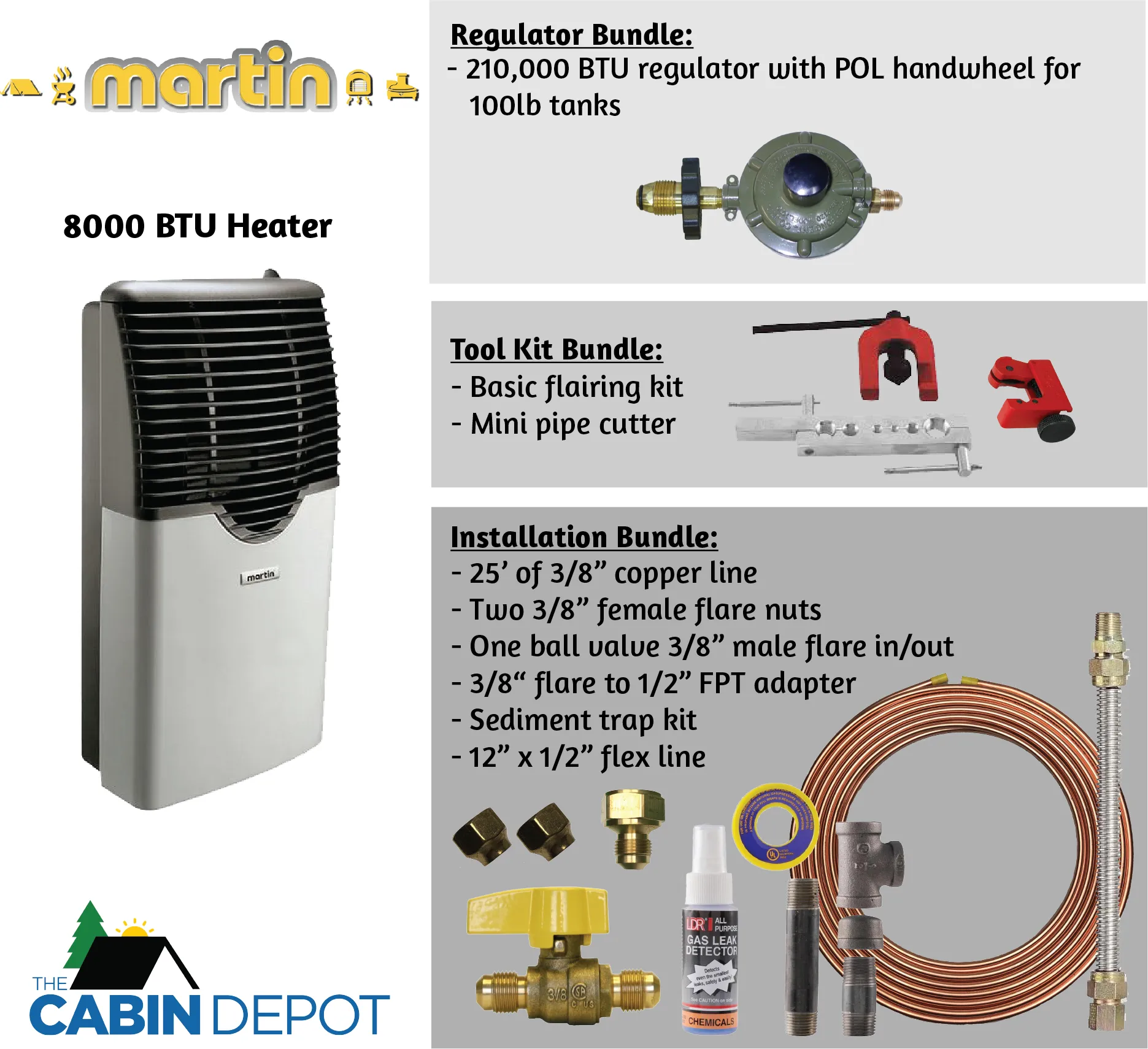 Martin 8000 BTU Propane Direct Vent Heater MDV8P