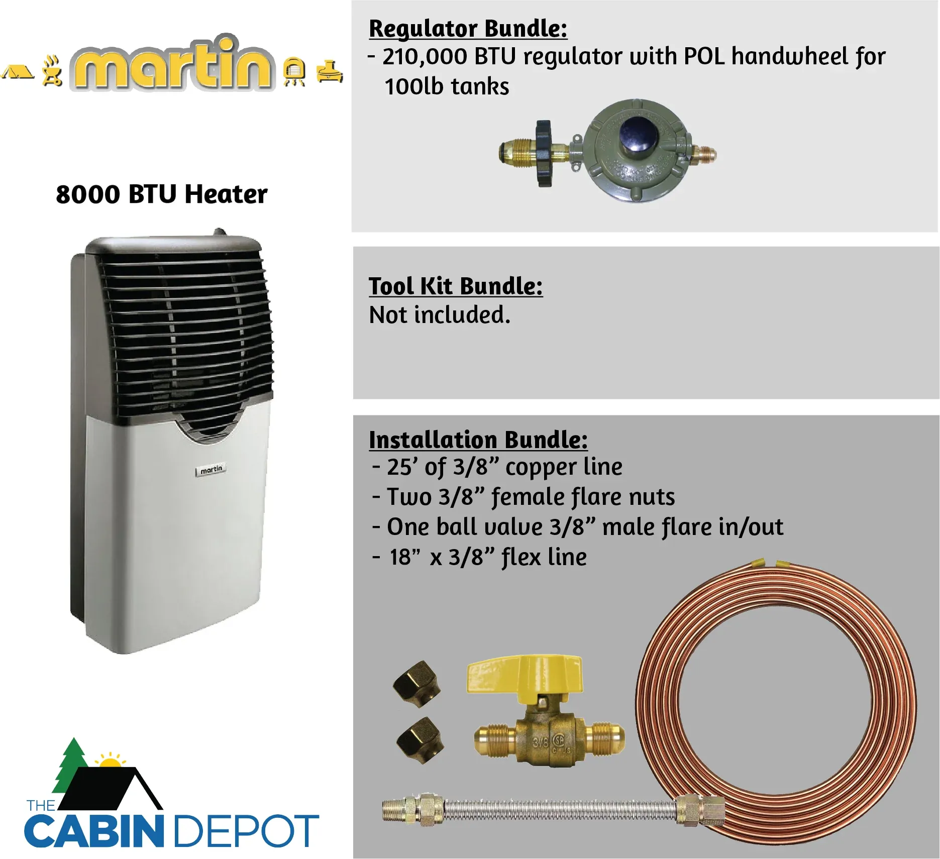 Martin 8000 BTU Propane Direct Vent Heater MDV8P