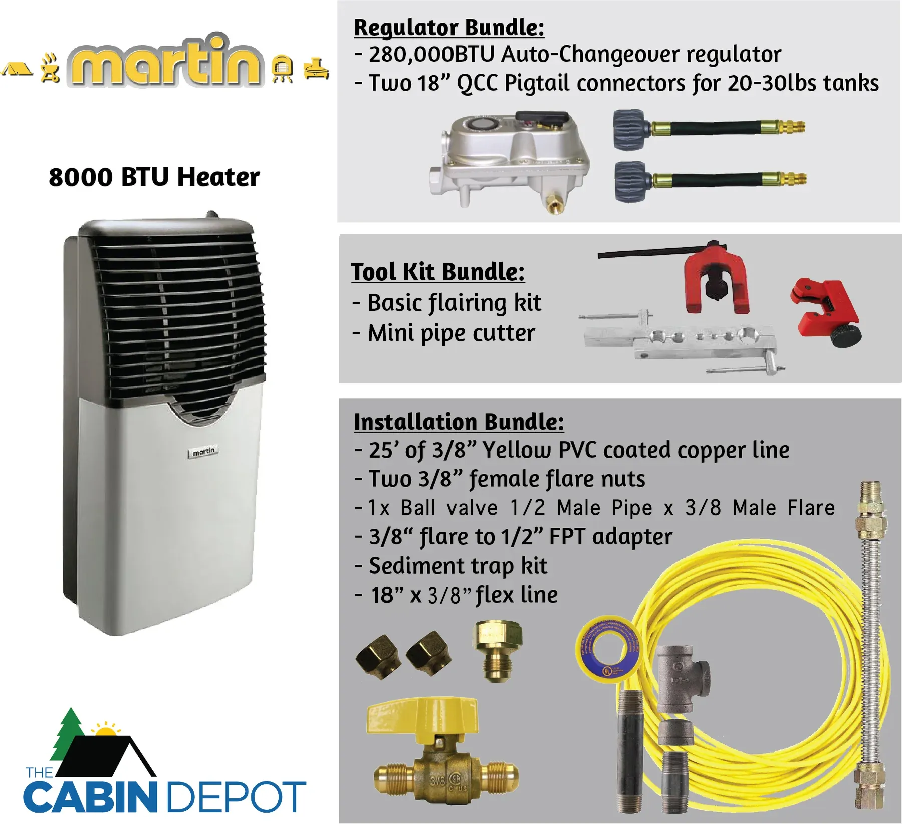 Martin 8000 BTU Propane Direct Vent Heater MDV8P