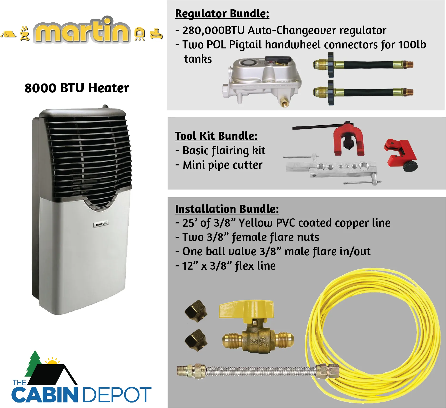 Martin 8000 BTU Propane Direct Vent Heater MDV8P