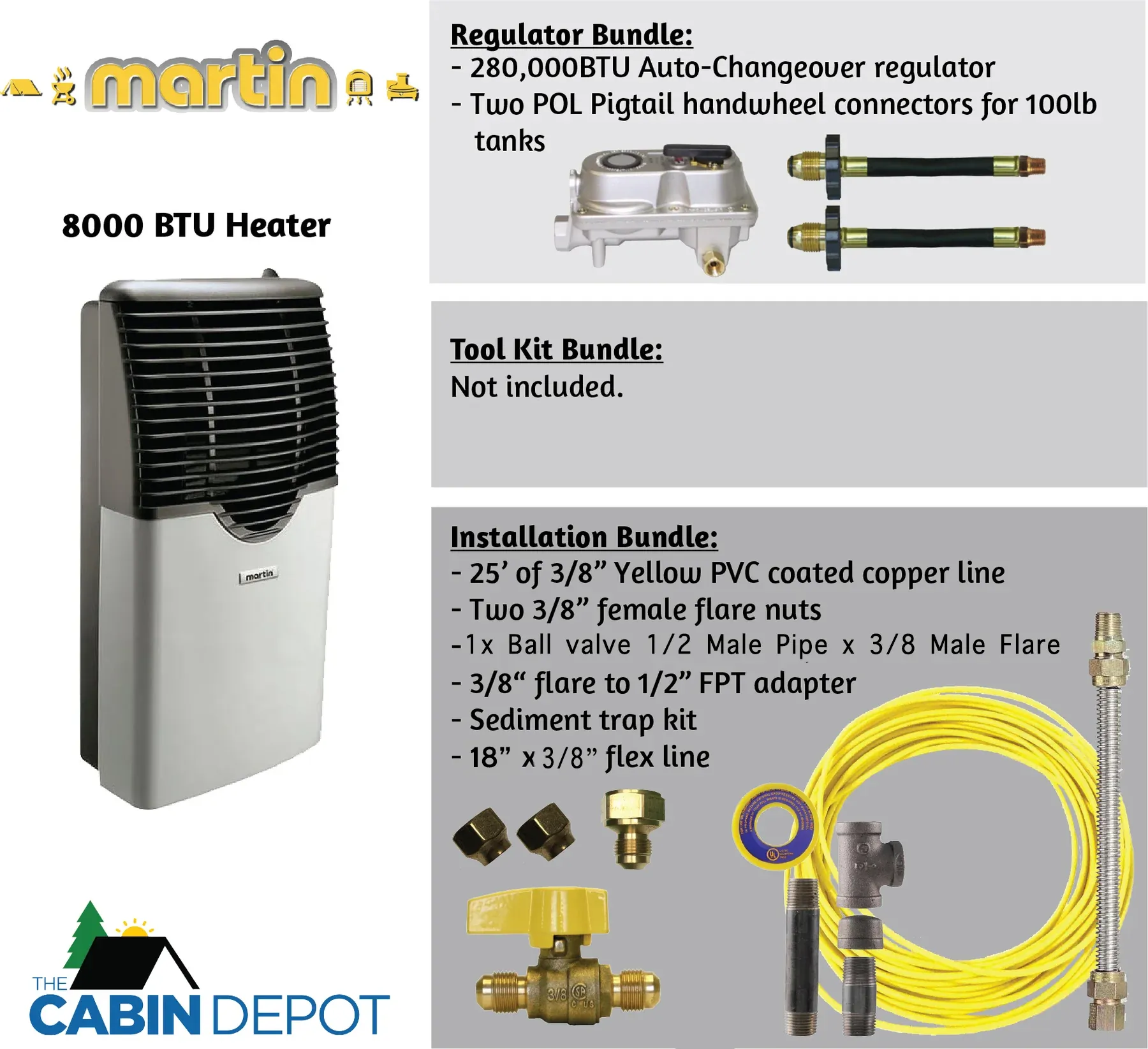 Martin 8000 BTU Propane Direct Vent Heater MDV8P