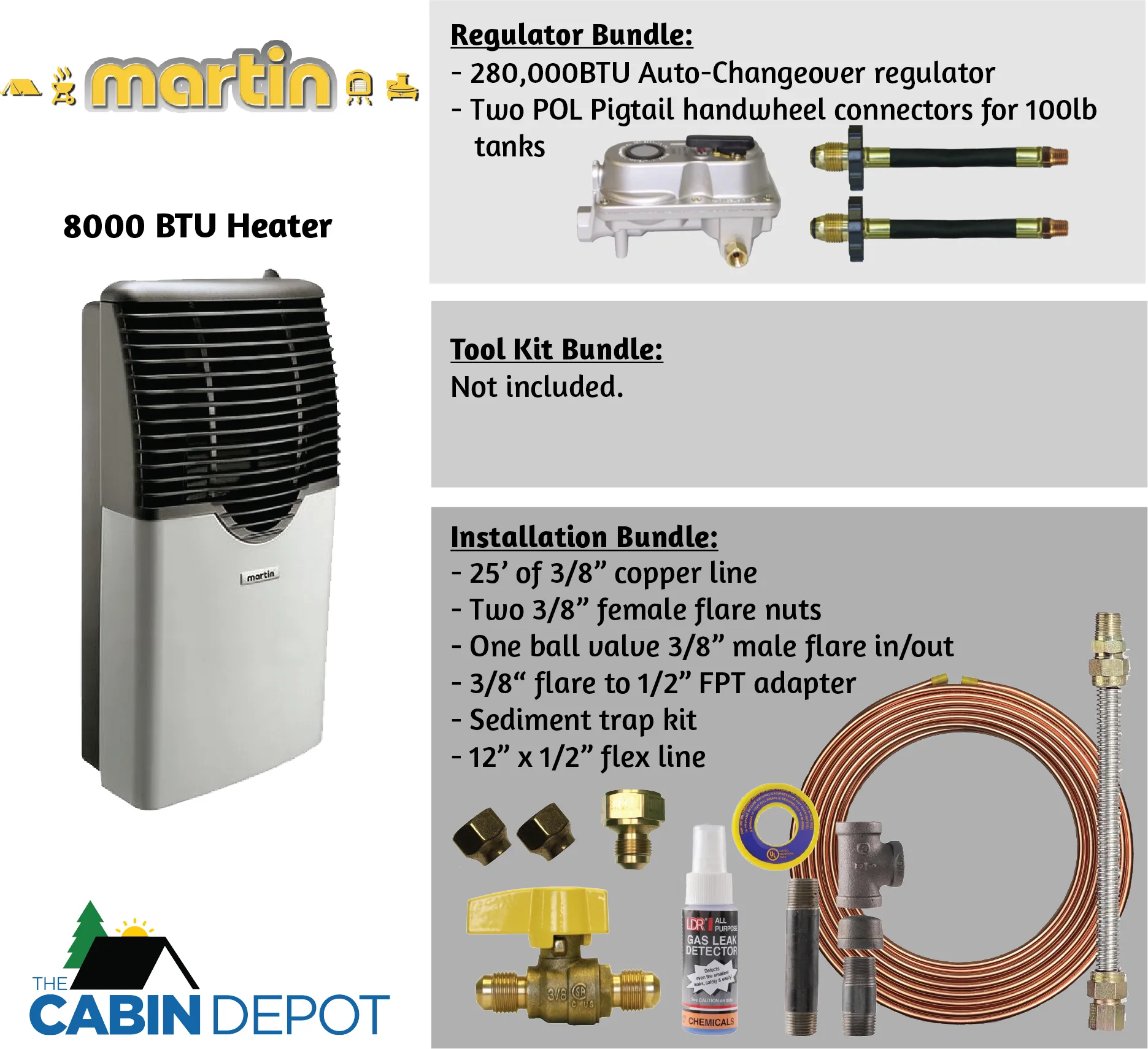 Martin 8000 BTU Propane Direct Vent Heater MDV8P