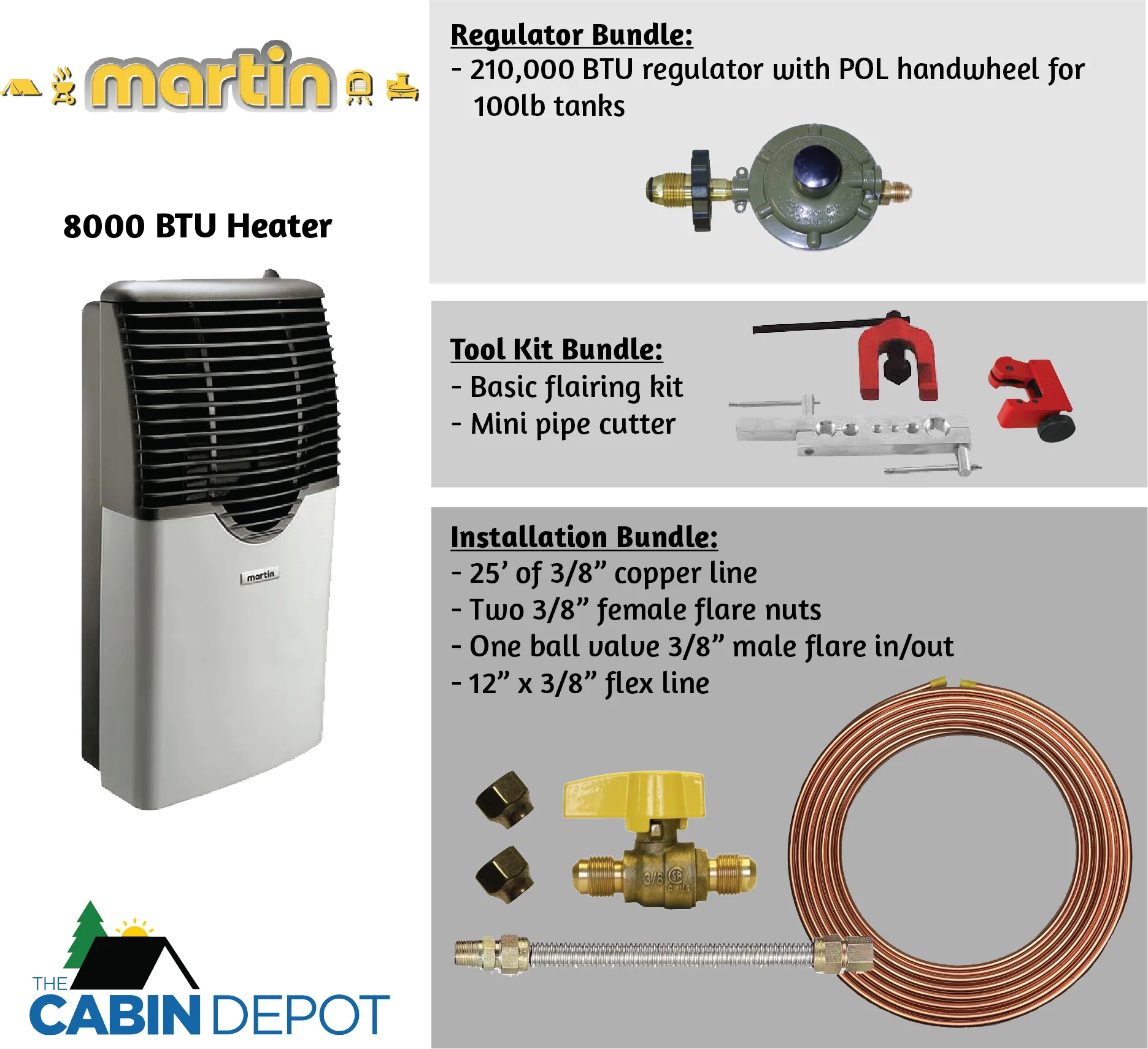 Martin 8000 BTU Propane Direct Vent Heater MDV8P