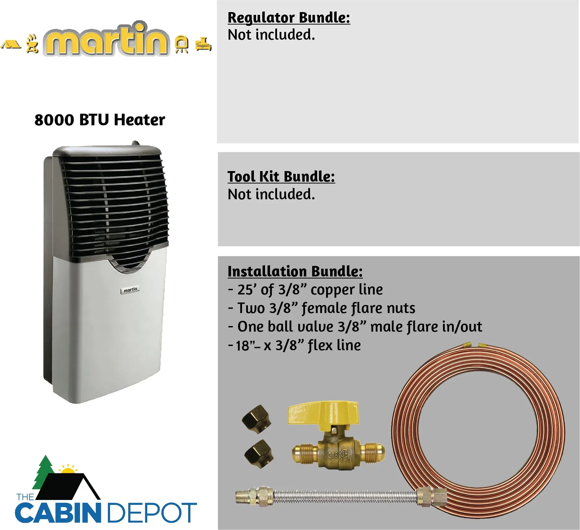 Martin 8000 BTU Propane Direct Vent Heater MDV8P