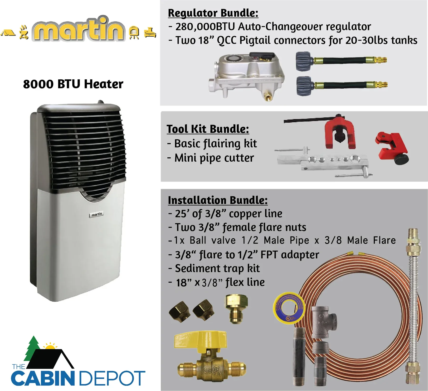 Martin 8000 BTU Propane Direct Vent Heater MDV8P