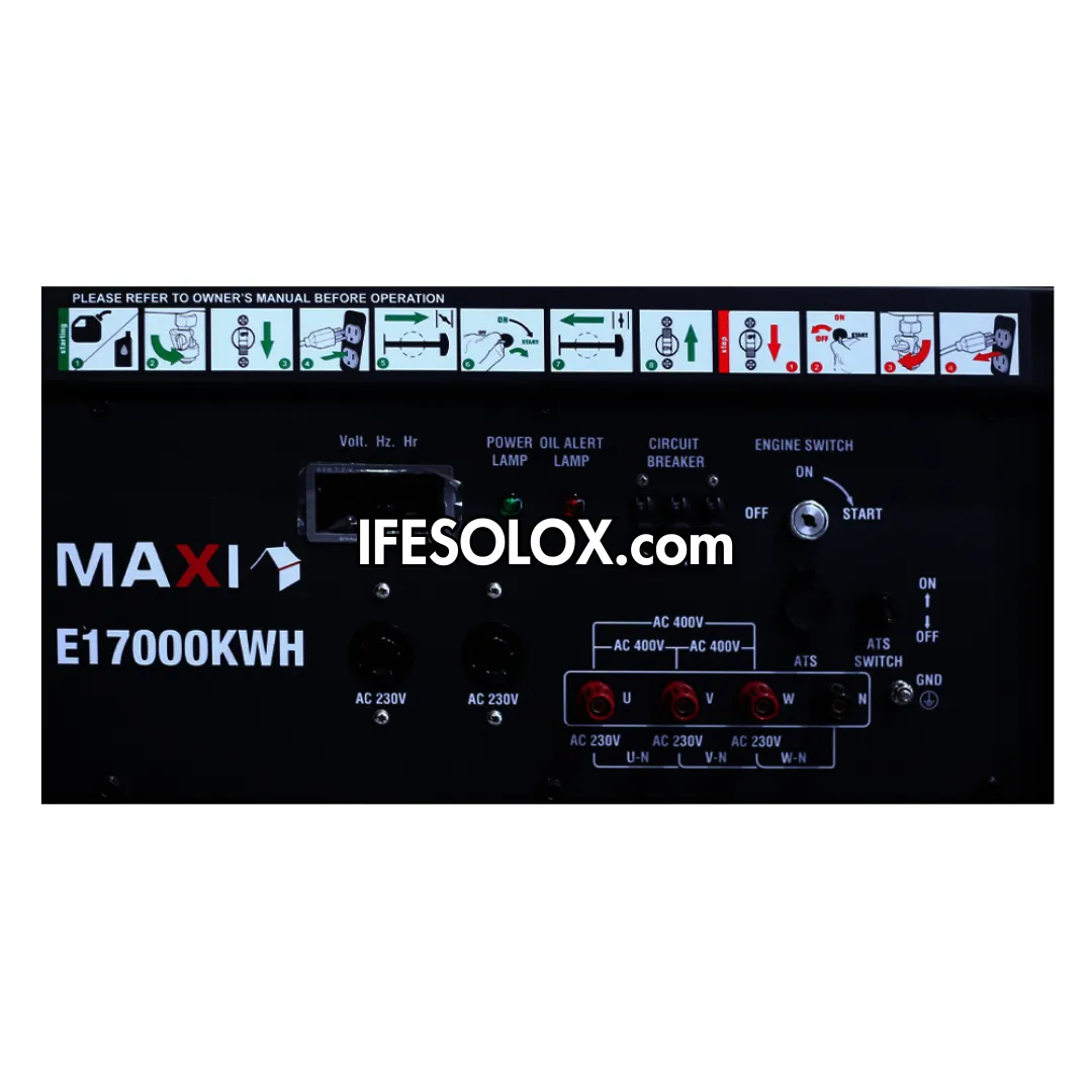 MAXI E17000KWH 21.25KVA Pure Copper Key Start Gasoline Generator with 3 PHASES - Brand New