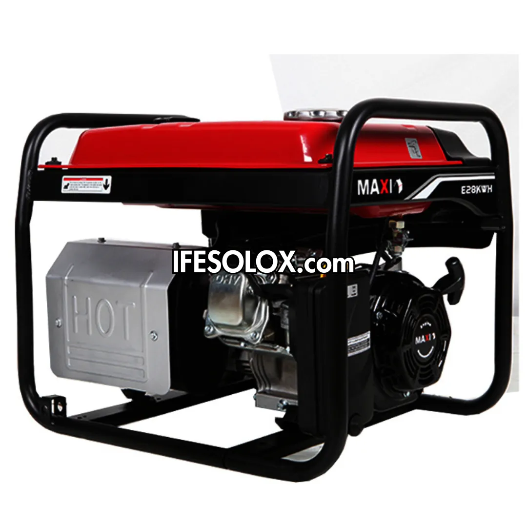 MAXI E28KWH 3.5KVA Pure Copper Key Start Gasoline Generator with Tire and Handles - Brand New