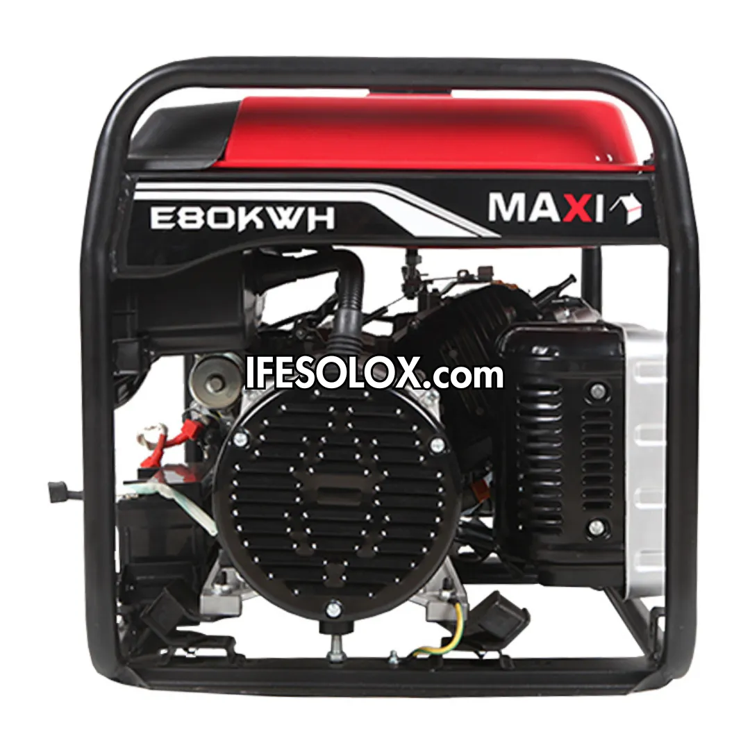 MAXI E80KWH 10KVA Pure Copper Key Start Gasoline Generator with Tire and Handles - Brand New