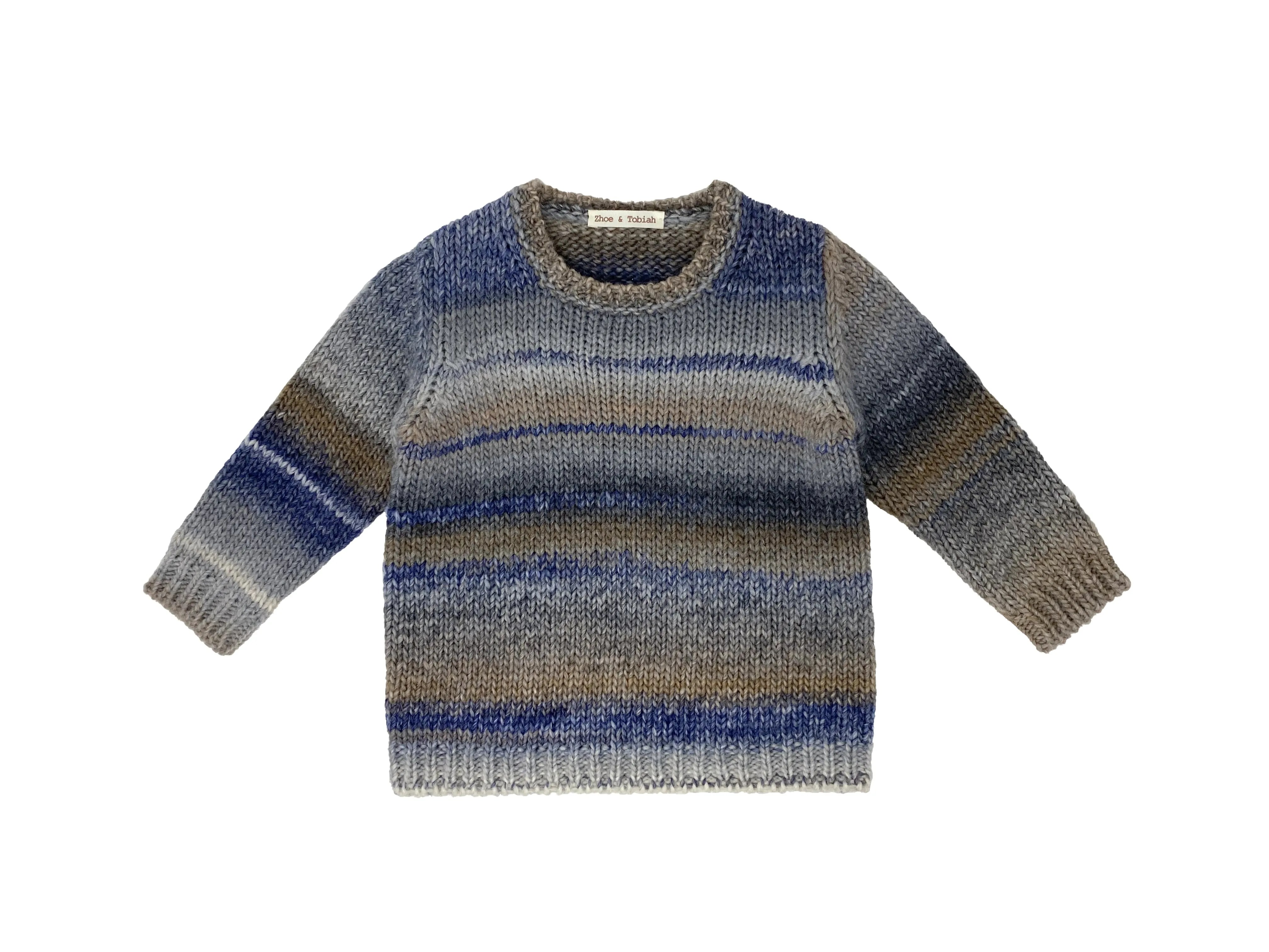 Melange Gray Stripe Kids Knitted Sweater