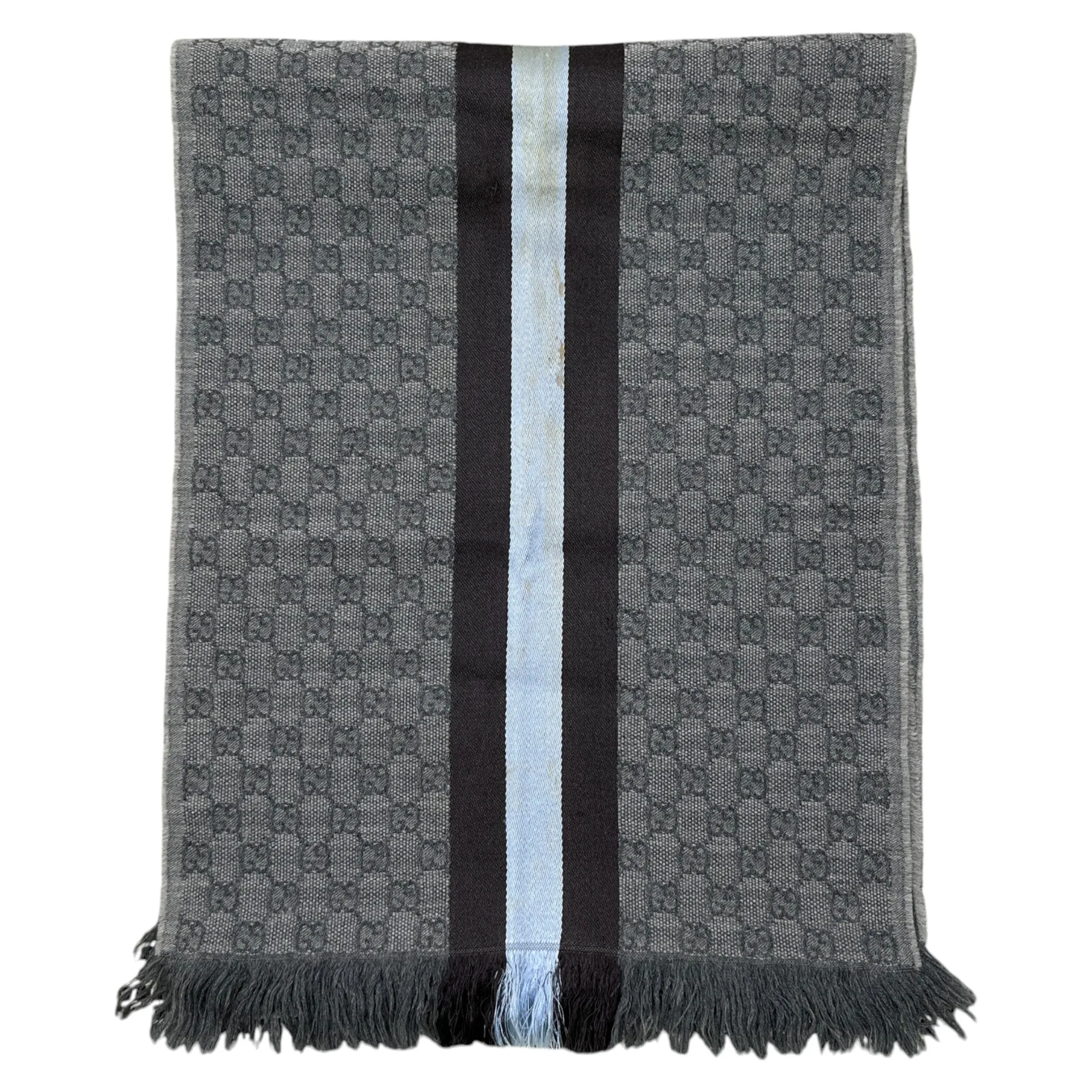 Men's Gg Web Stripe Scarf Grey