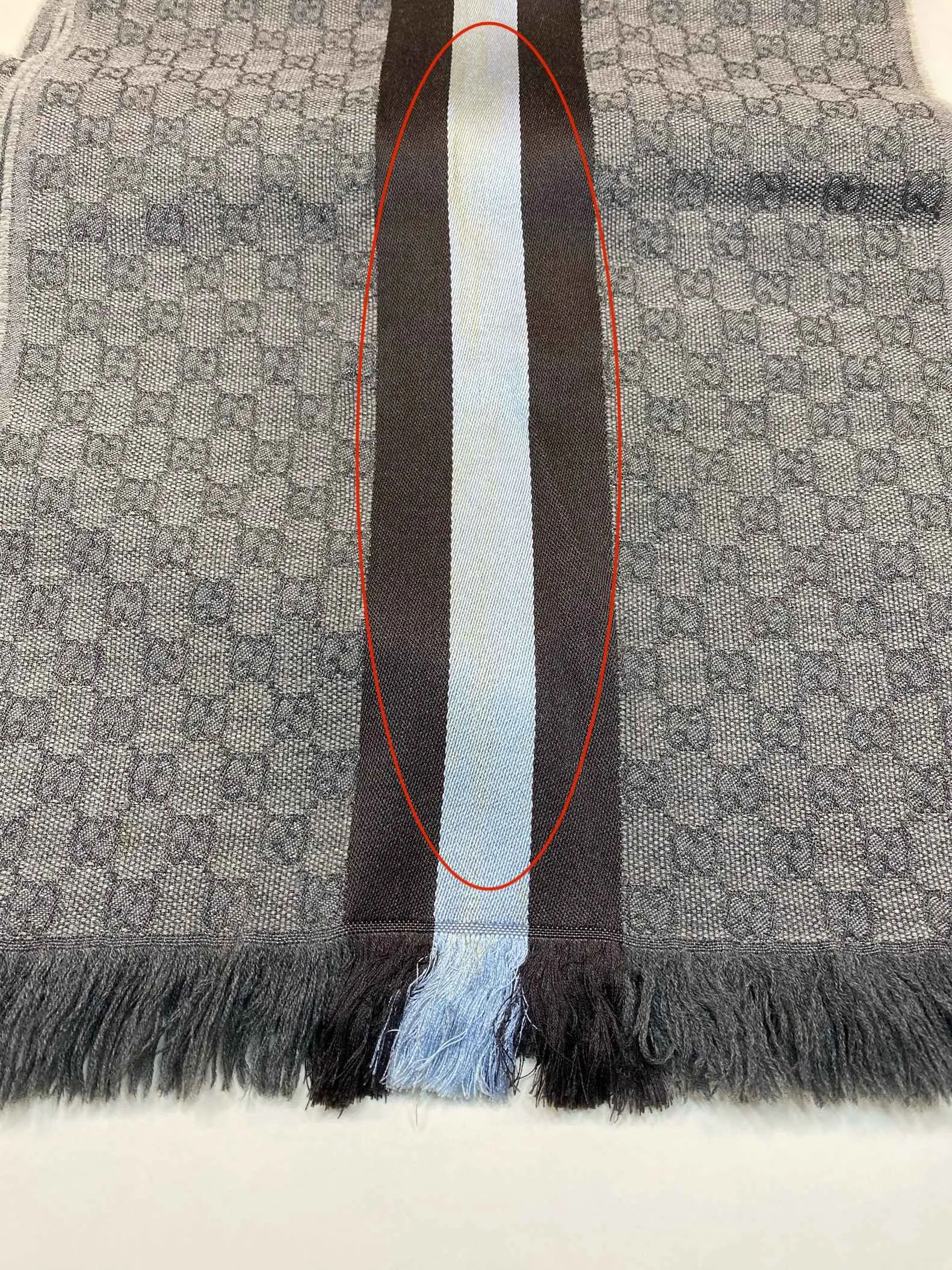 Men's Gg Web Stripe Scarf Grey