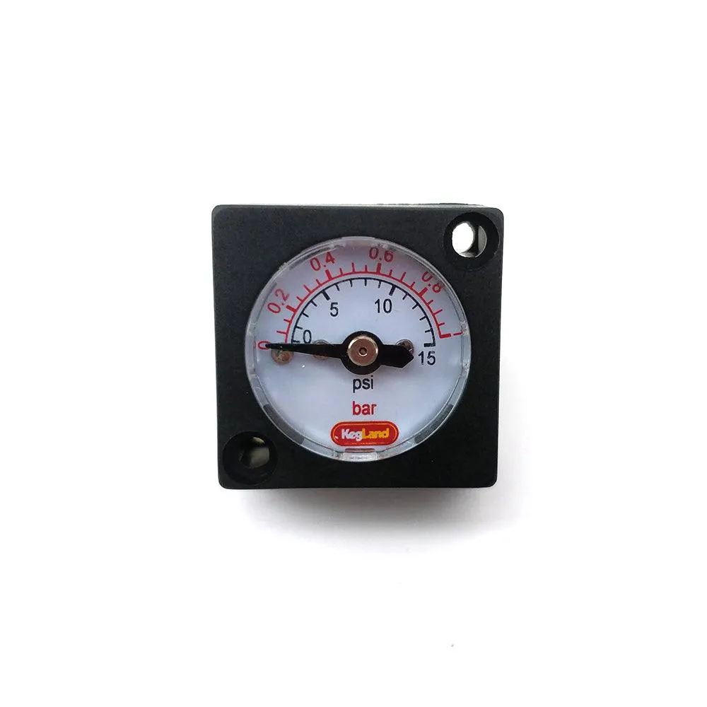 Mini gauge 27mm x 27mm x 8mm Radial Stem - 0-15psi