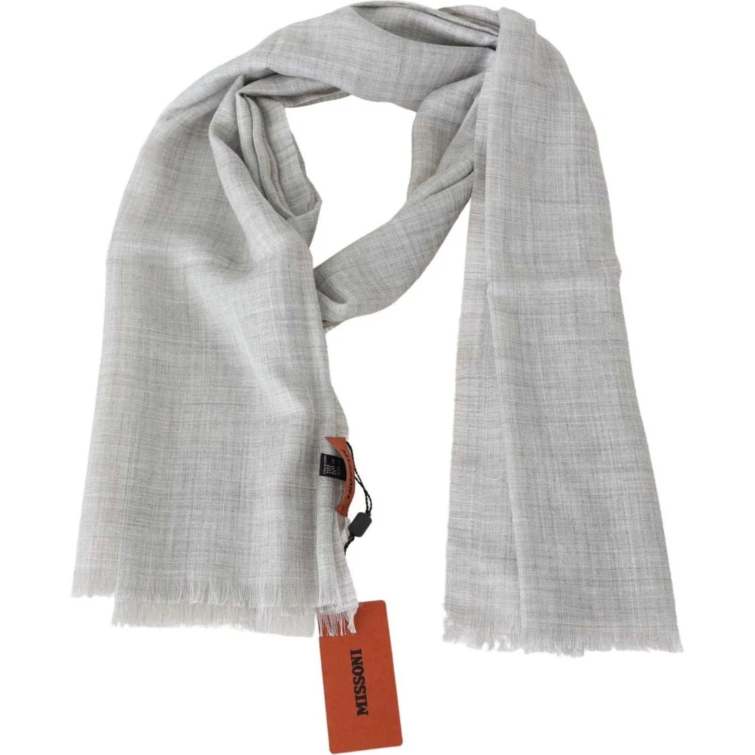 Missoni Elegant Beige Wool Silk Unisex Scarf