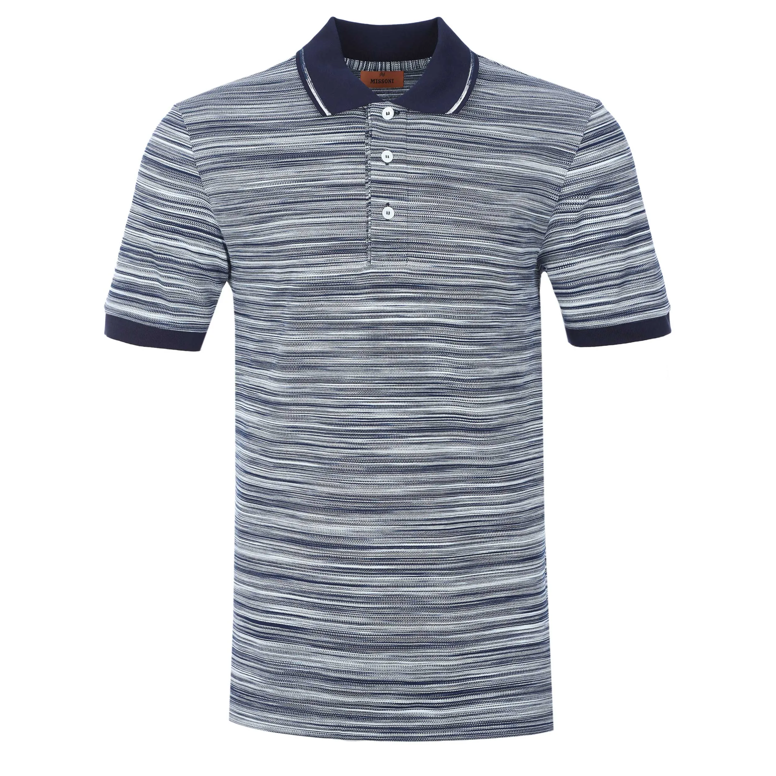 Missoni Fine Stripe Polo Shirt in Navy