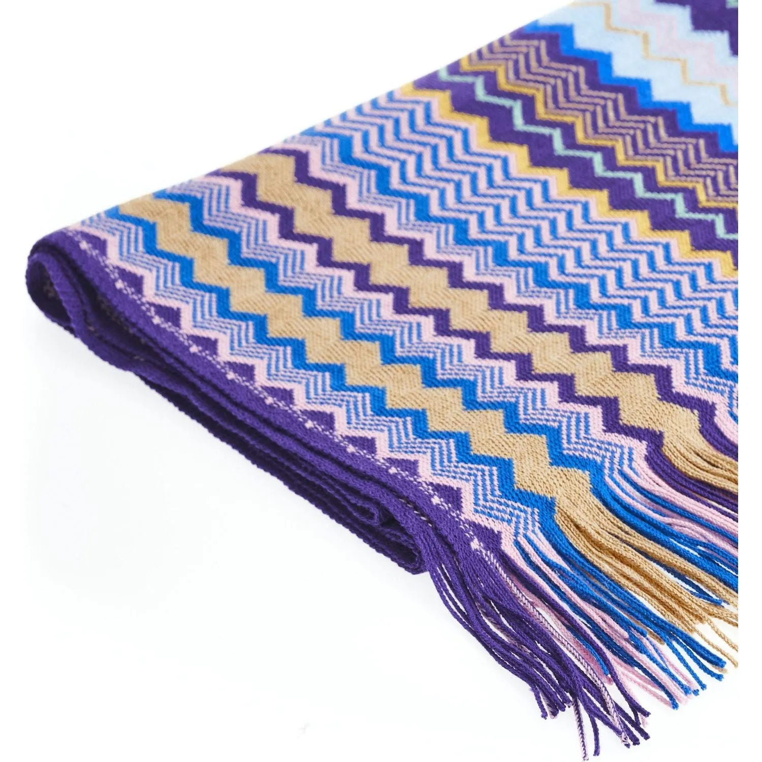 Missoni Geometric Pattern Fringed Luxury Scarf