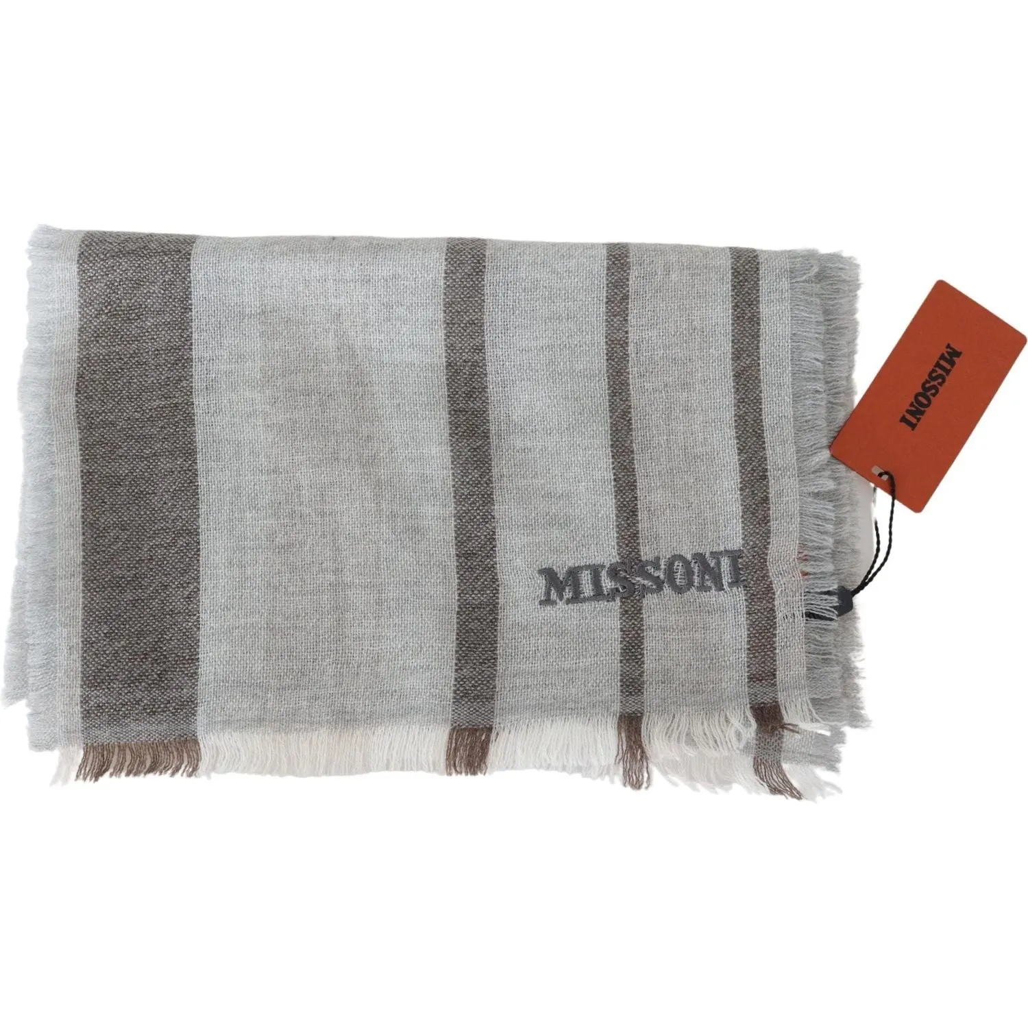 Missoni Multicolor Wool Stripe Fringe Scarf Unisex