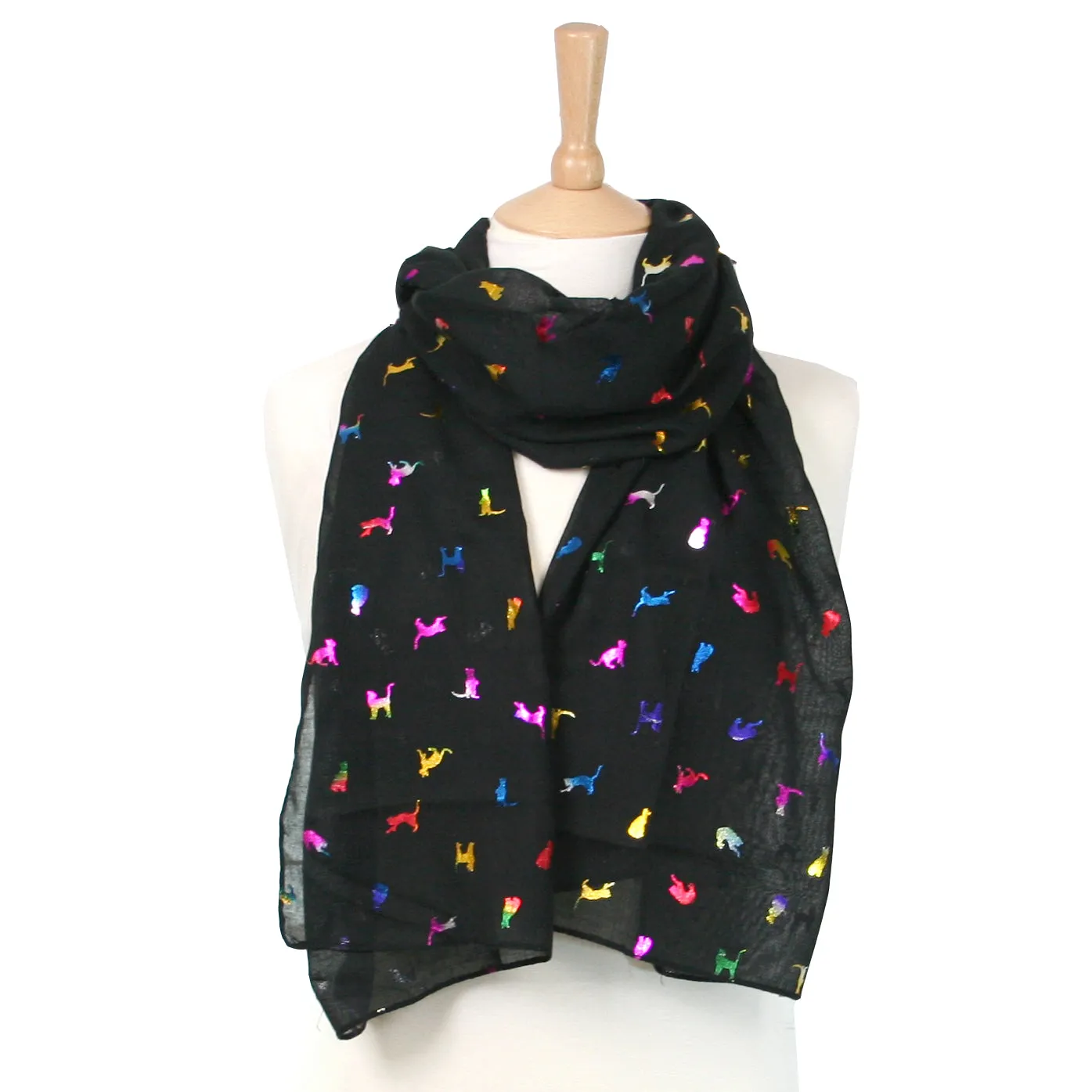 Multicolour and Black Biccari Cat Foil Scarfs - Gift Set