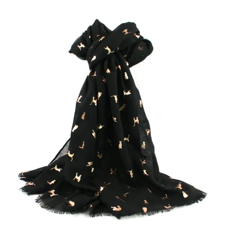 Multicolour and Black Biccari Cat Foil Scarfs - Gift Set